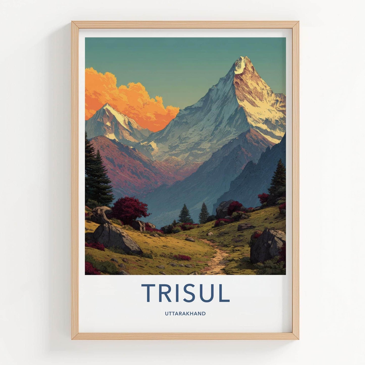 Trisul Poster - India Travel Art - Uttarakhand Mountain View Wall Decor