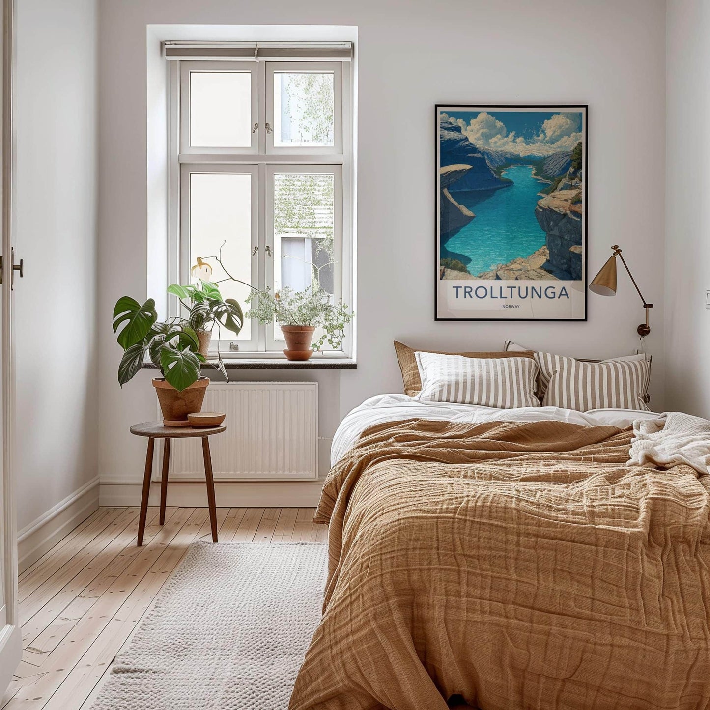Trolltunga Poster - Norway Travel Art - Dramatic Cliff Fjord Wall Decor