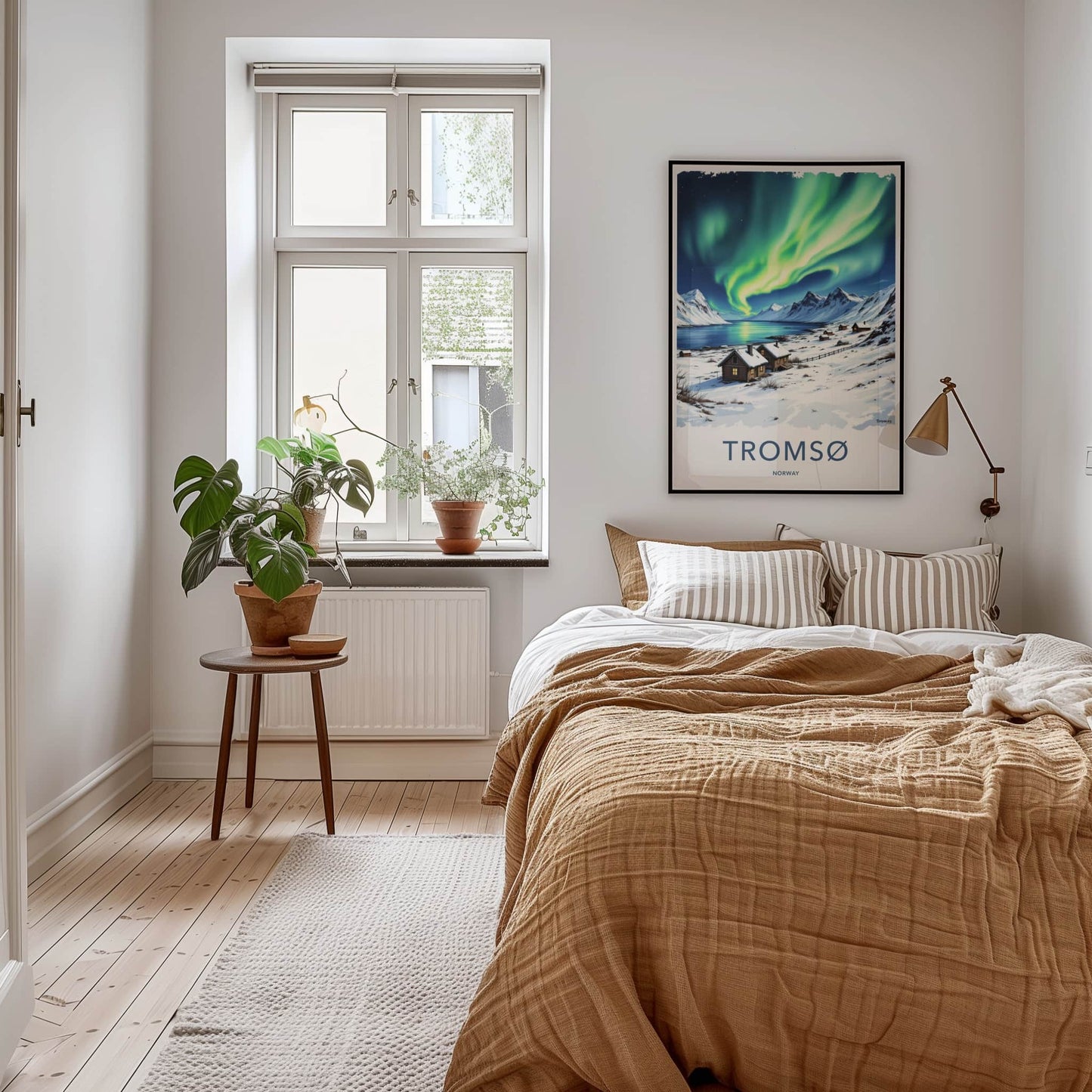 Tromso Poster - Norway Framed Print - Green Aurora Sky Framed Decor