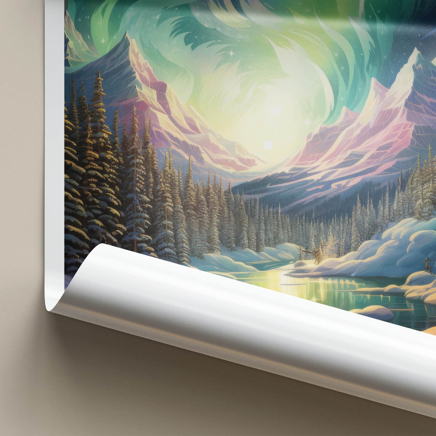 Tromso Poster - Norway Travel Art - Aurora Lake Landscape Home Decor