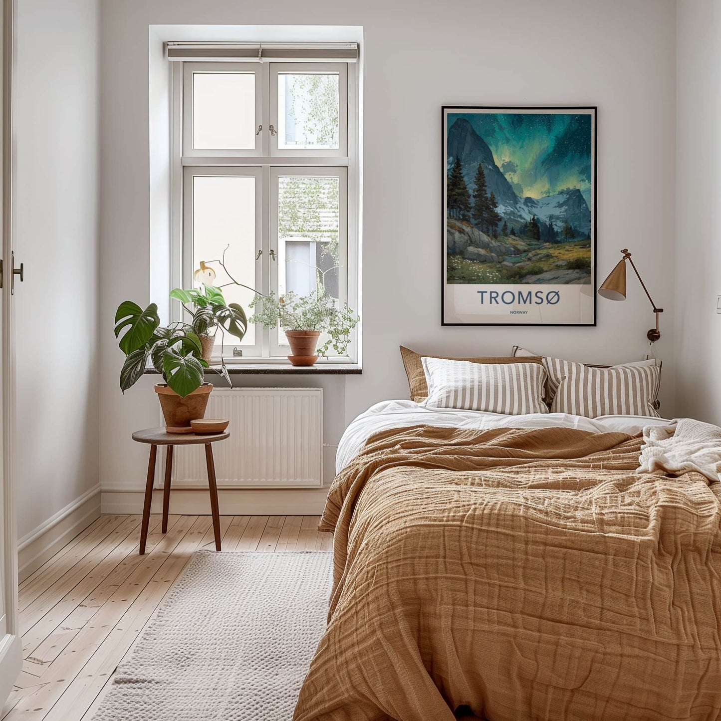 Tromso Poster - Norway Travel Art - Starlit Mountain Stream Home Decor