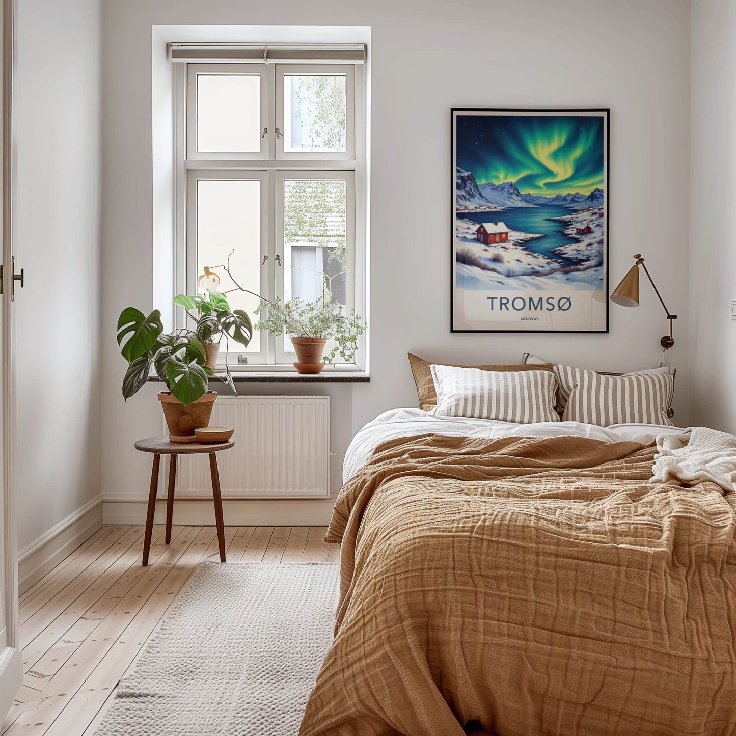 Tromso Poster - Norway Wall Art - Vibrant Aurora Fjord Home Decor