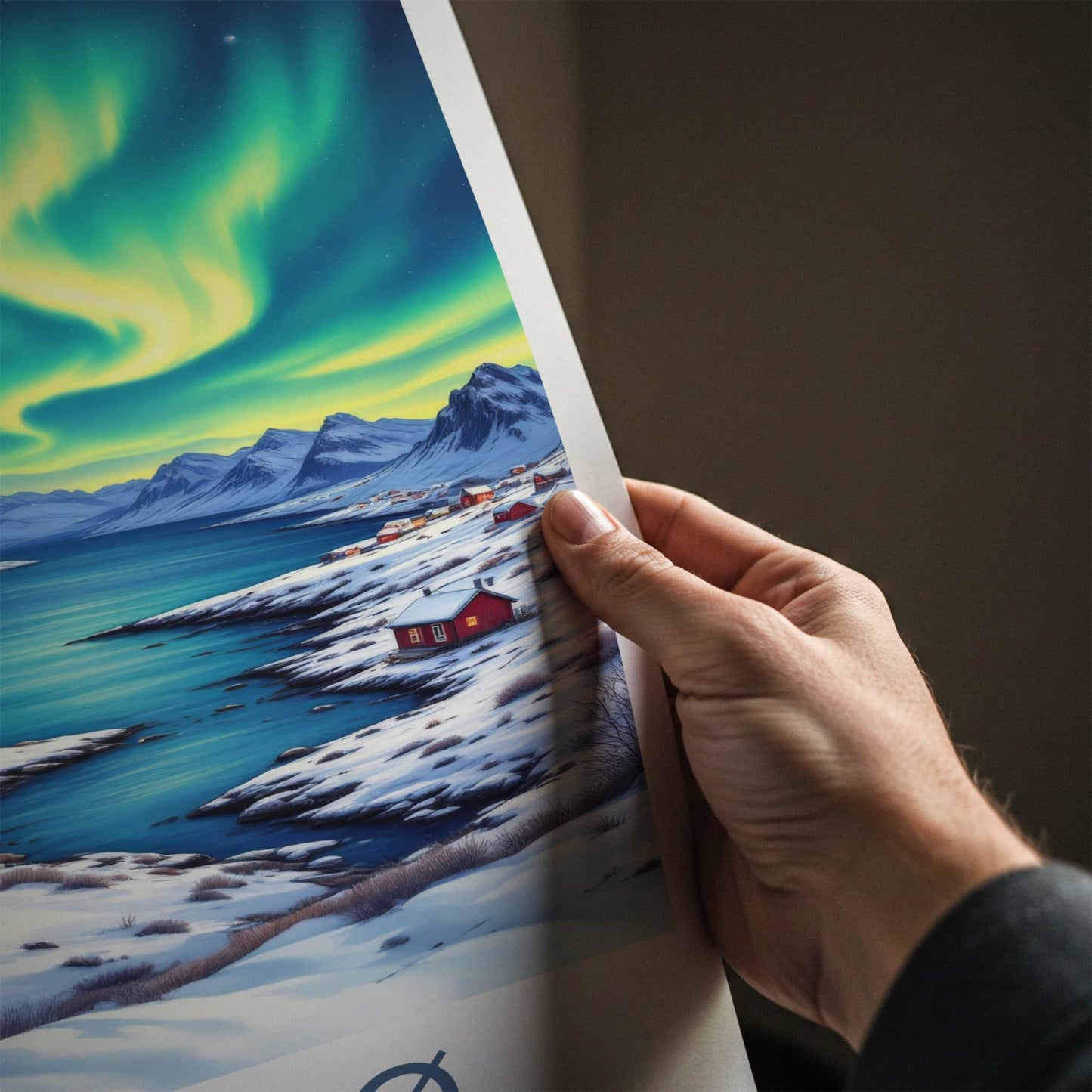 Tromso Poster - Norway Wall Art - Vibrant Aurora Fjord Home Decor