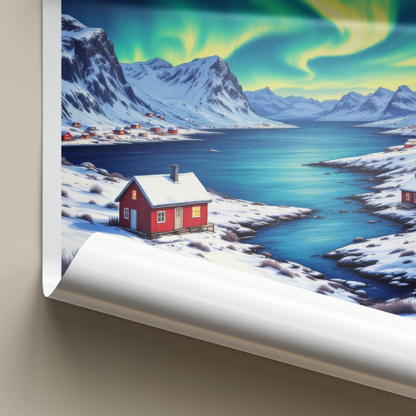 Tromso Poster - Norway Wall Art - Vibrant Aurora Fjord Home Decor