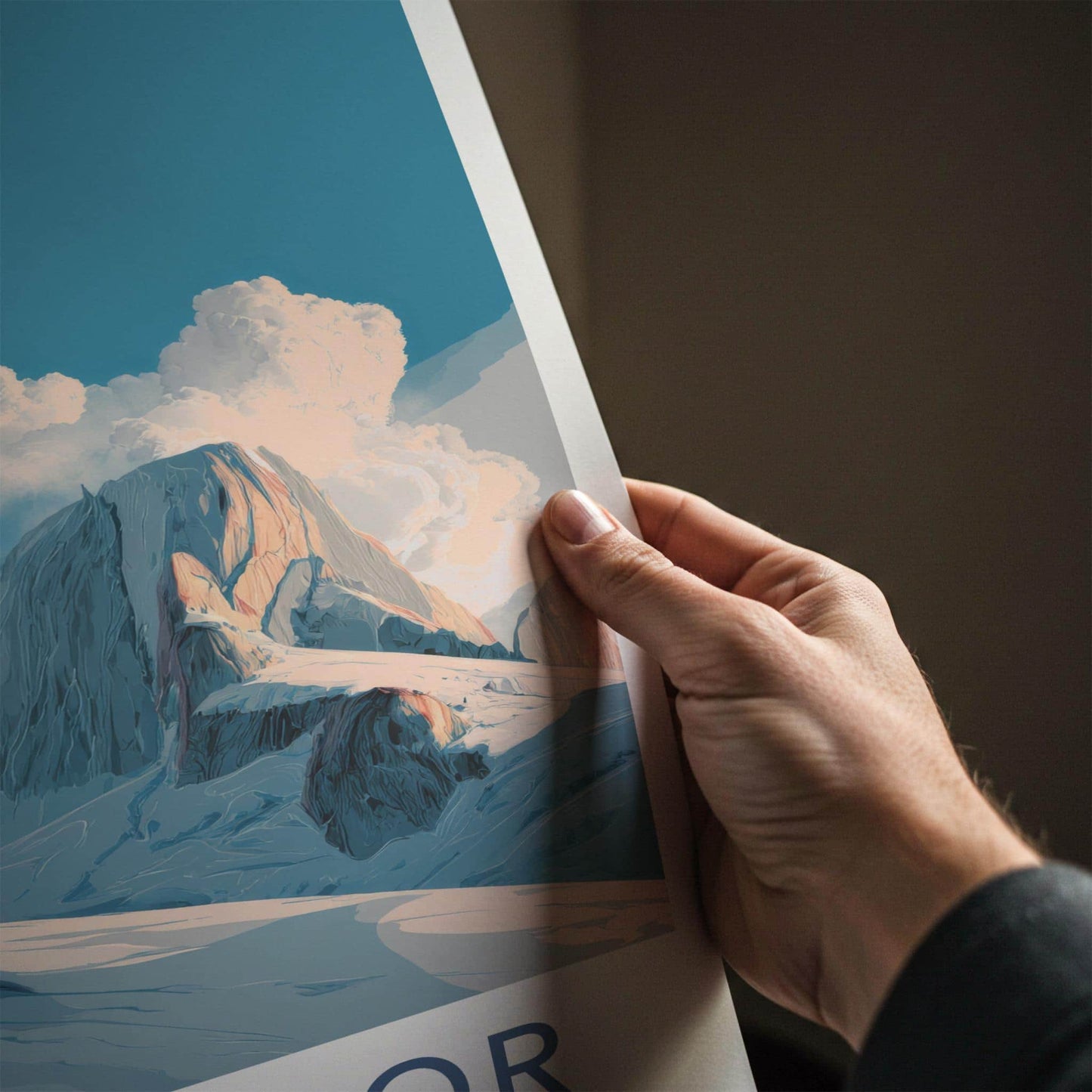 Tronador Poster - Argentina Travel Art - Alpenglow Mountain Scene Home Decor