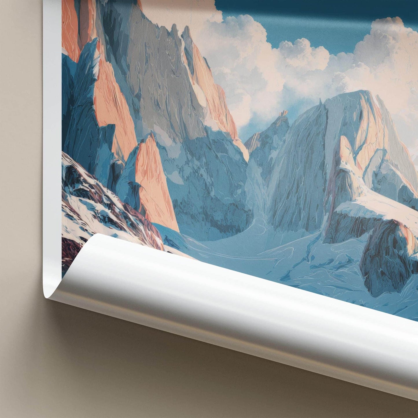 Tronador Poster - Argentina Travel Art - Alpenglow Mountain Scene Home Decor
