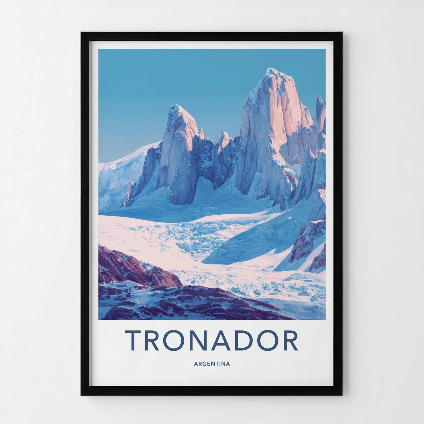 Tronador Poster - Argentina Travel Art - Icy Mountain Landscape Home Decor