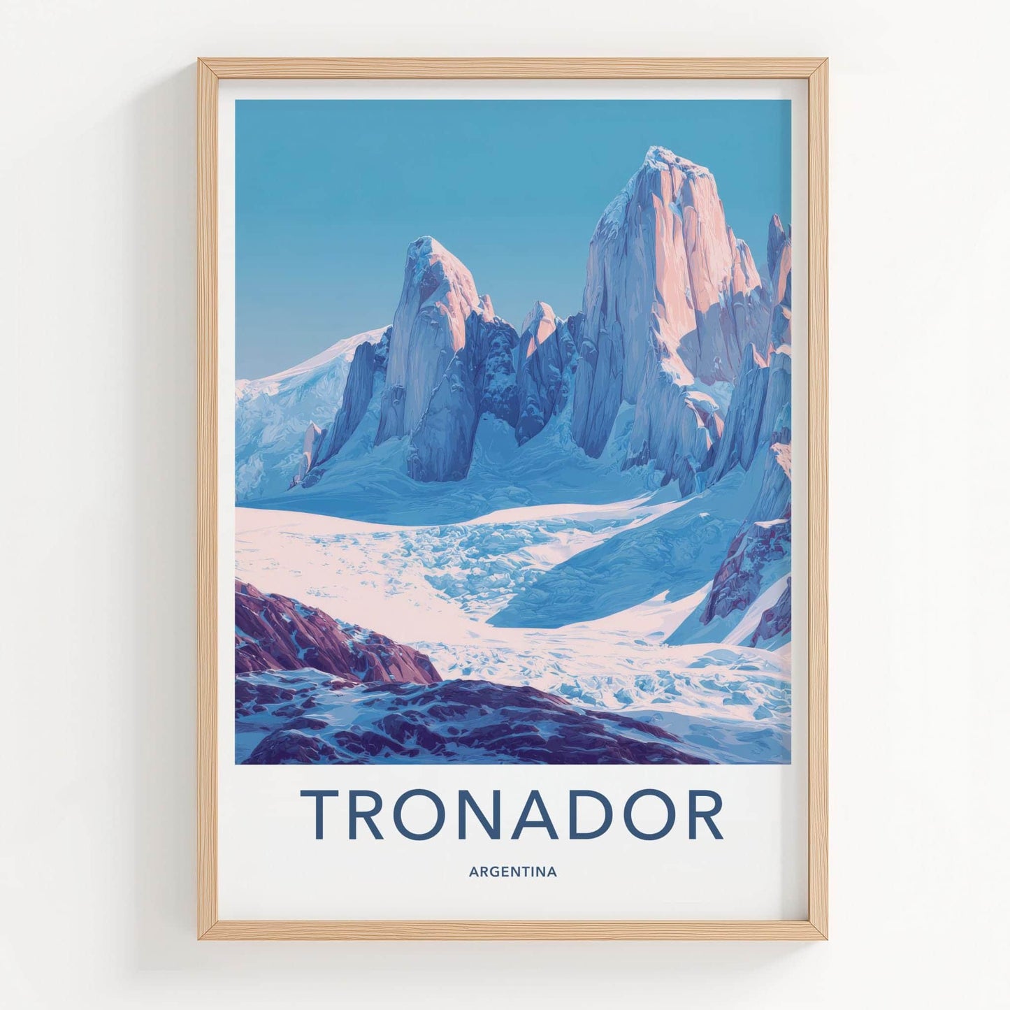 Tronador Poster - Argentina Travel Art - Icy Mountain Landscape Home Decor