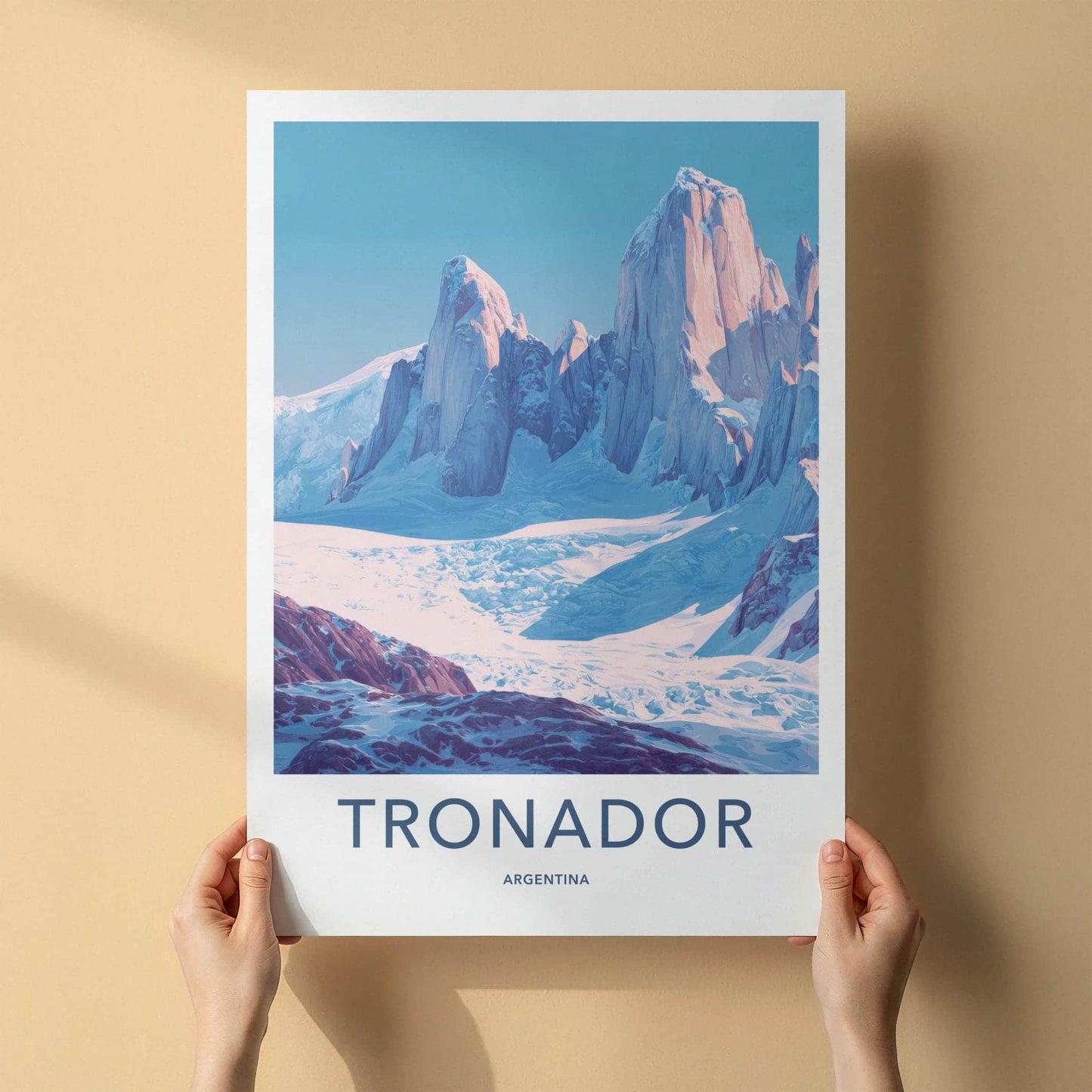 Tronador Poster - Argentina Travel Art - Icy Mountain Landscape Home Decor