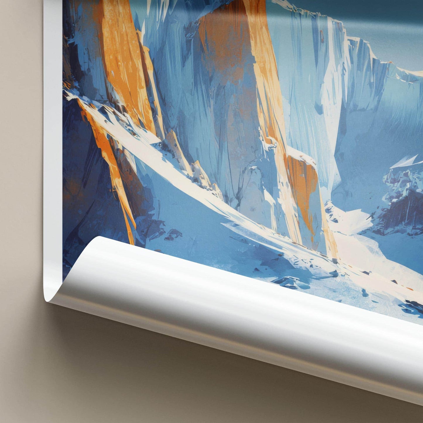Tronador Poster - Argentina Travel Art - Orange Rock Glaciers Wall Decor