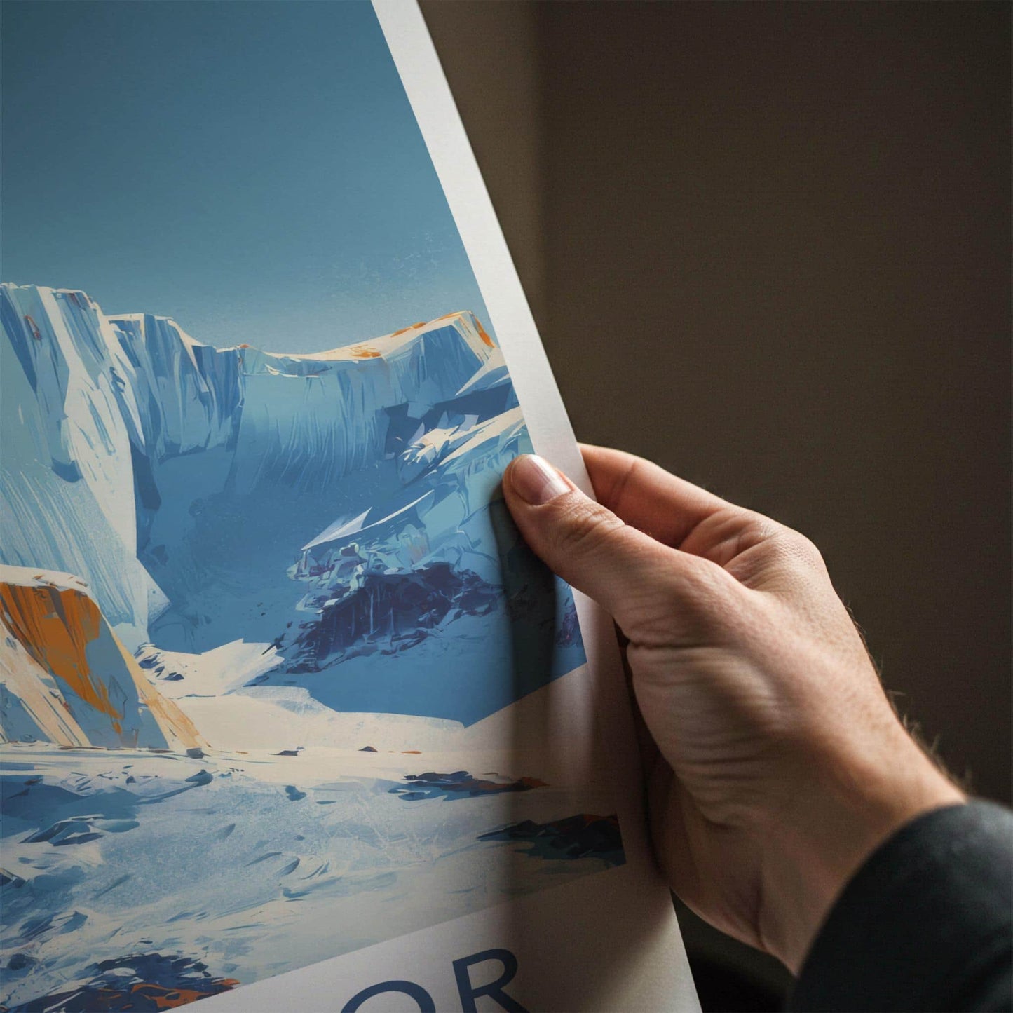 Tronador Poster - Argentina Travel Art - Orange Rock Glaciers Wall Decor