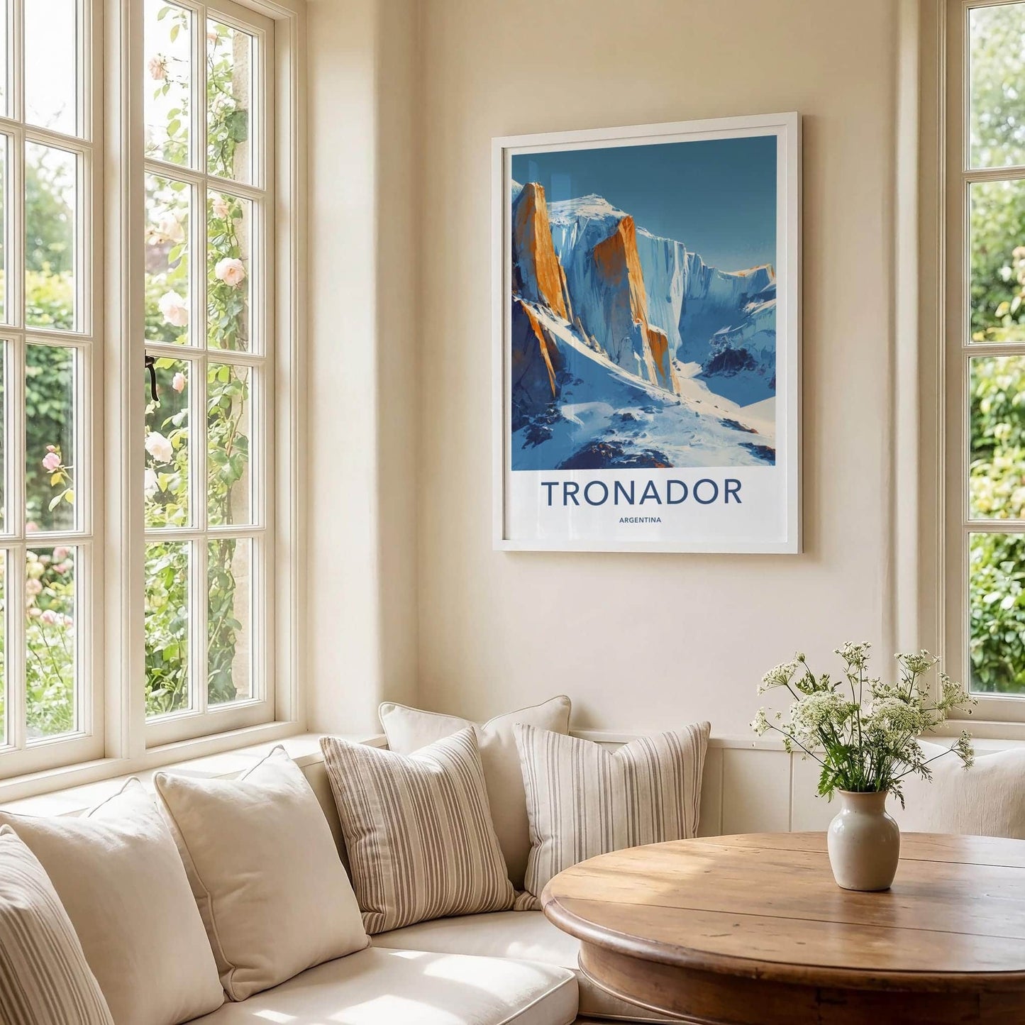 Tronador Poster - Argentina Travel Art - Orange Rock Glaciers Wall Decor