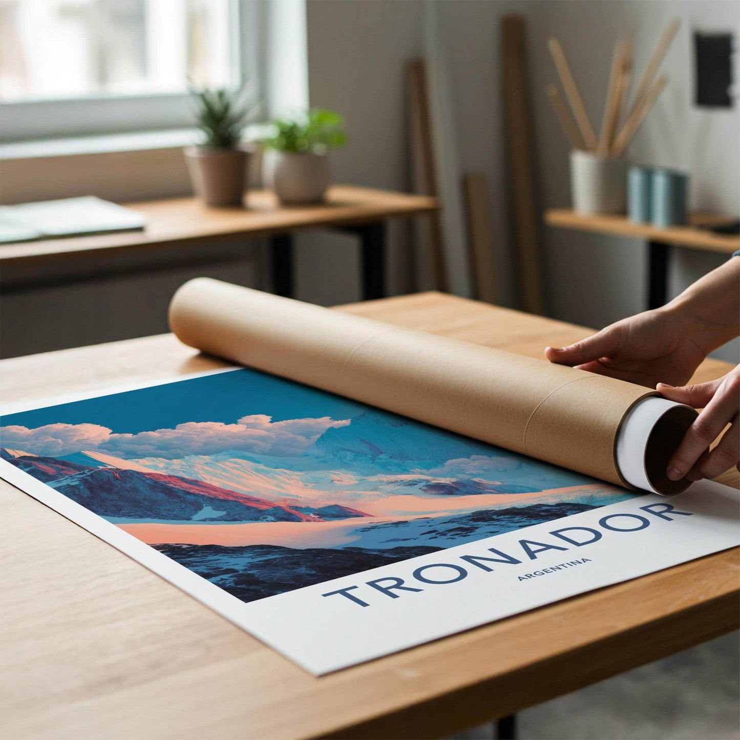 Tronador Poster - Argentina Travel Art - Sunrise Mountain Peaks Home Decor