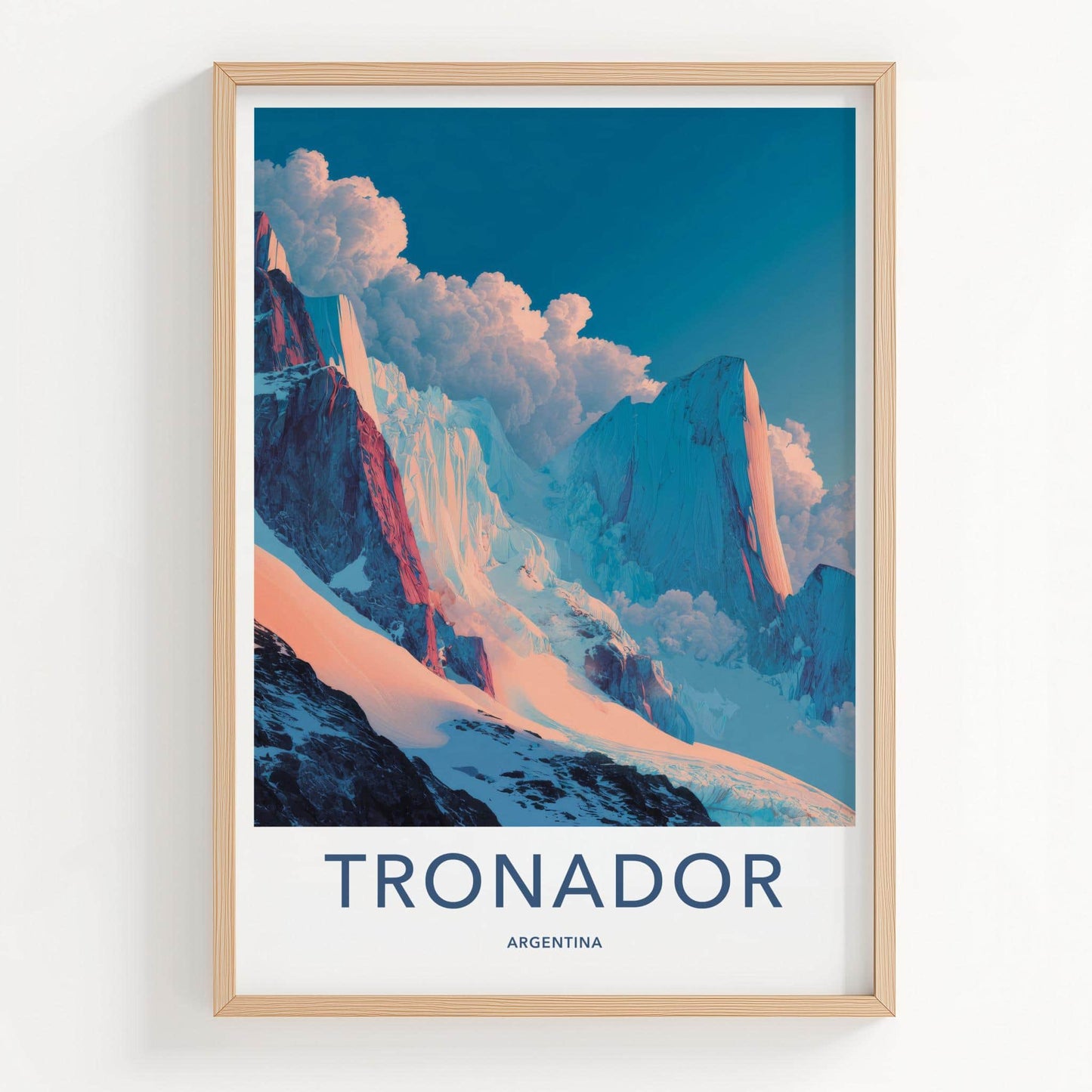 Tronador Poster - Argentina Travel Art - Sunrise Mountain Peaks Home Decor