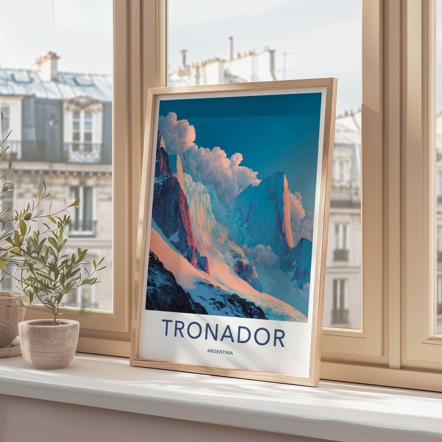 Tronador Poster - Argentina Travel Art - Sunrise Mountain Peaks Home Decor