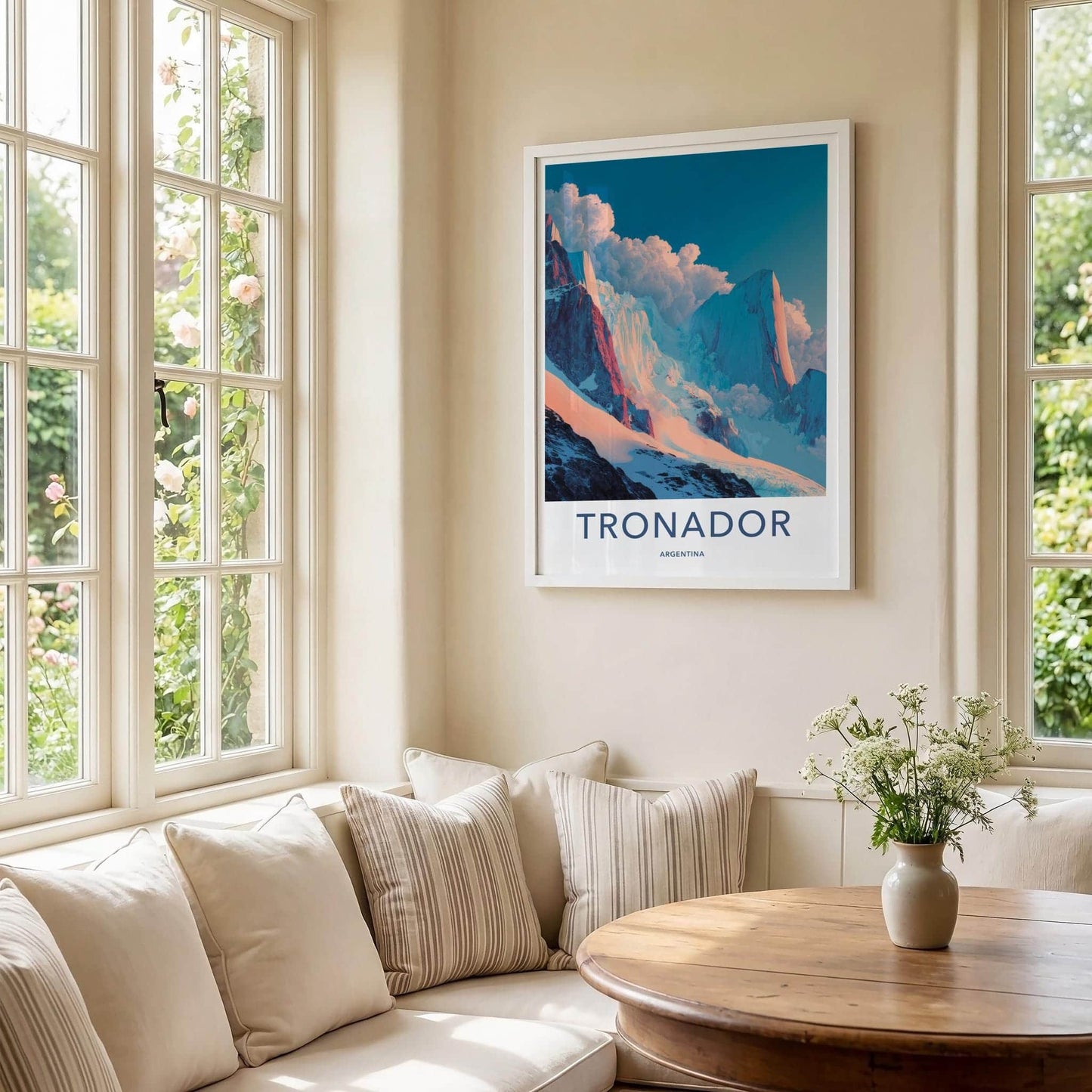 Tronador Poster - Argentina Travel Art - Sunrise Mountain Peaks Home Decor