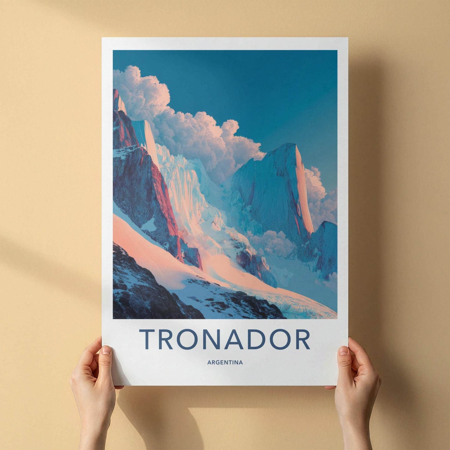 Tronador Poster - Argentina Travel Art - Sunrise Mountain Peaks Home Decor
