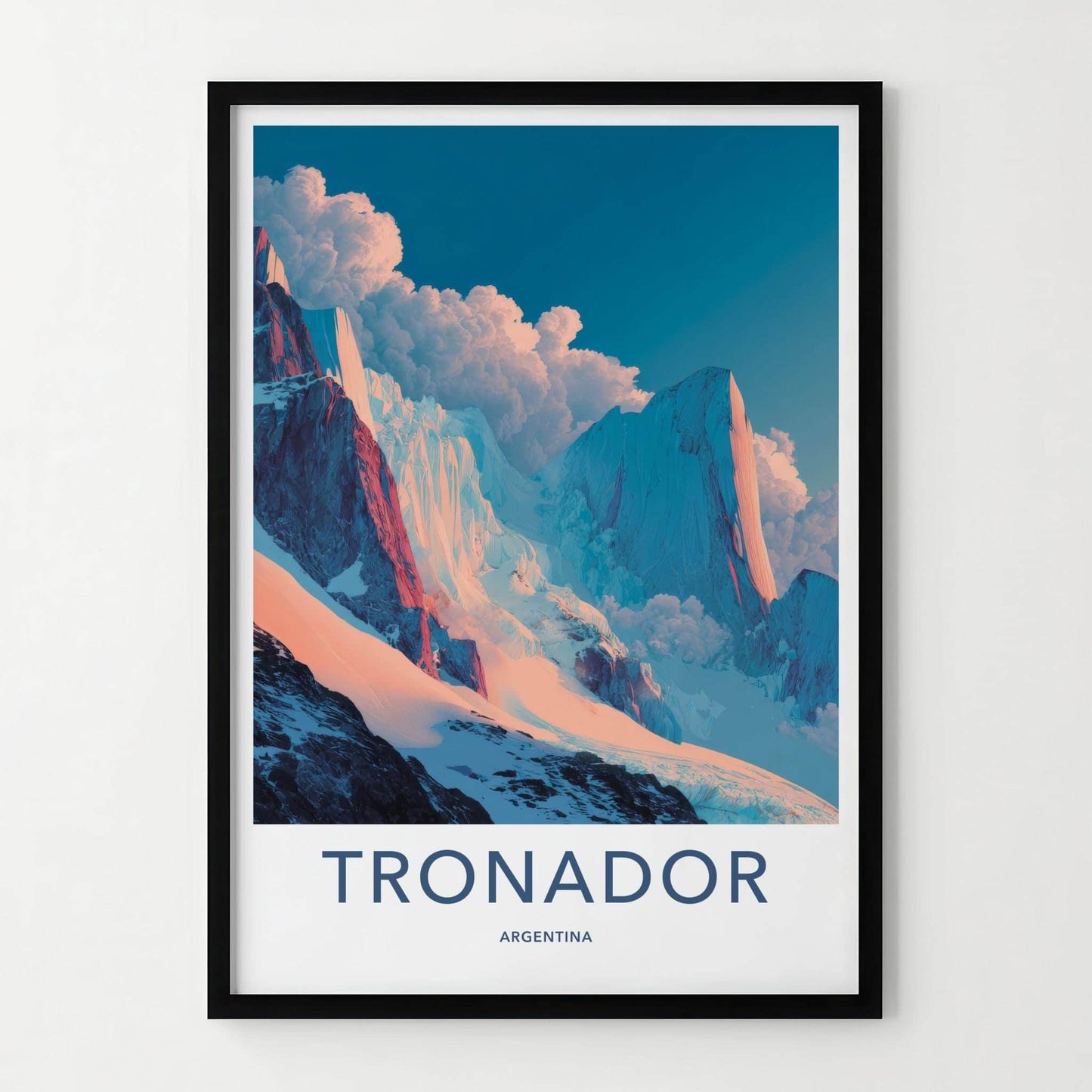Tronador Poster - Argentina Travel Art - Sunrise Mountain Peaks Home Decor