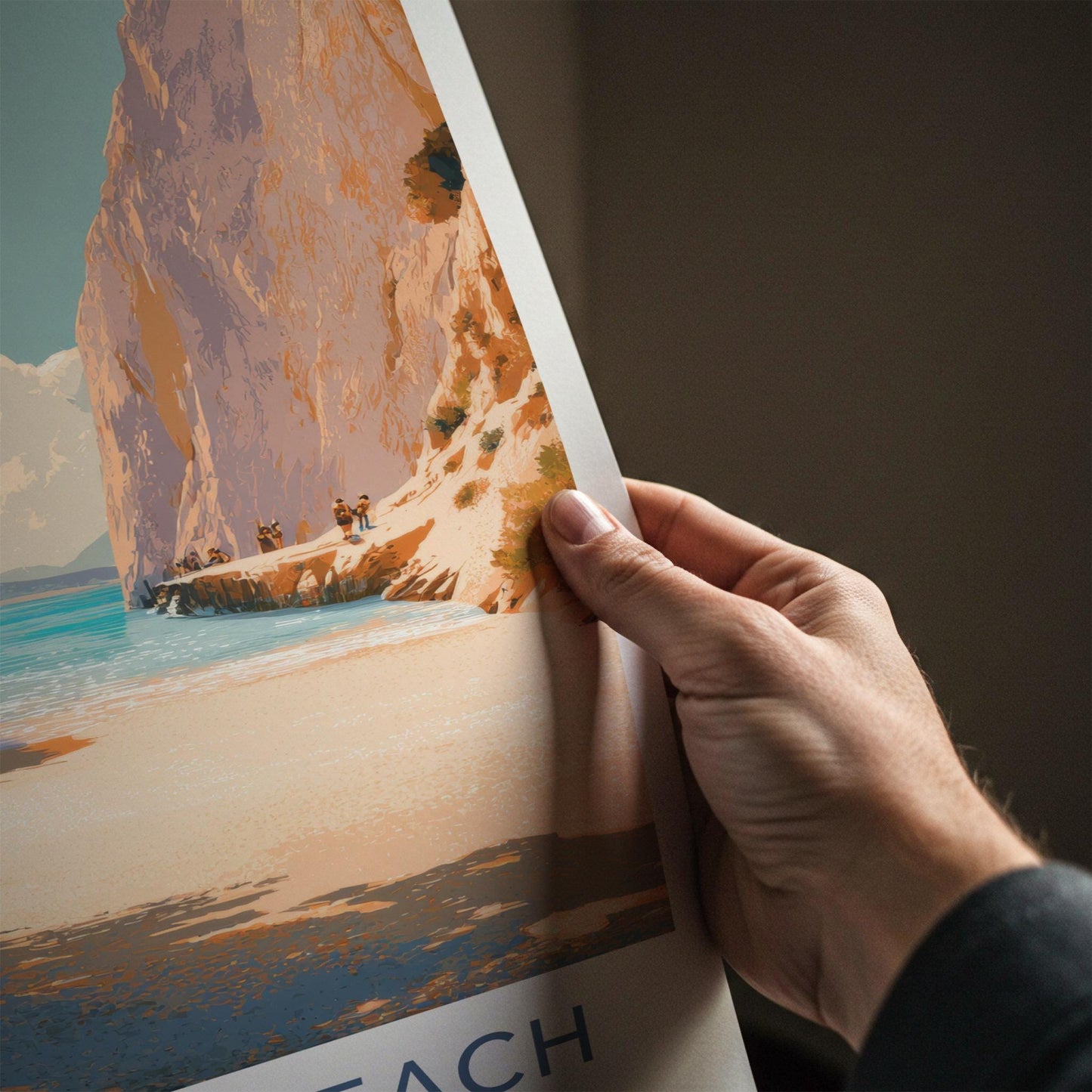 Tsigrado Beach Poster - Greece Travel Art - Secluded Beach Cove Wall Decor