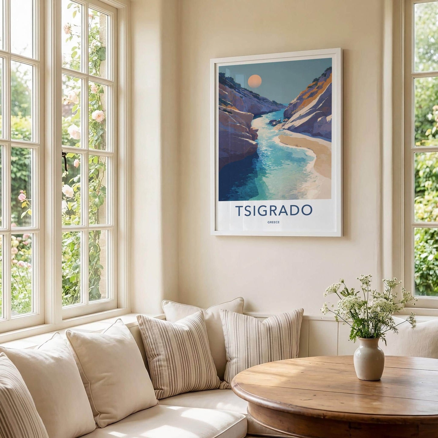 Tsigrado Poster - Greece Travel Art - Clear Water Canyon Home Decor