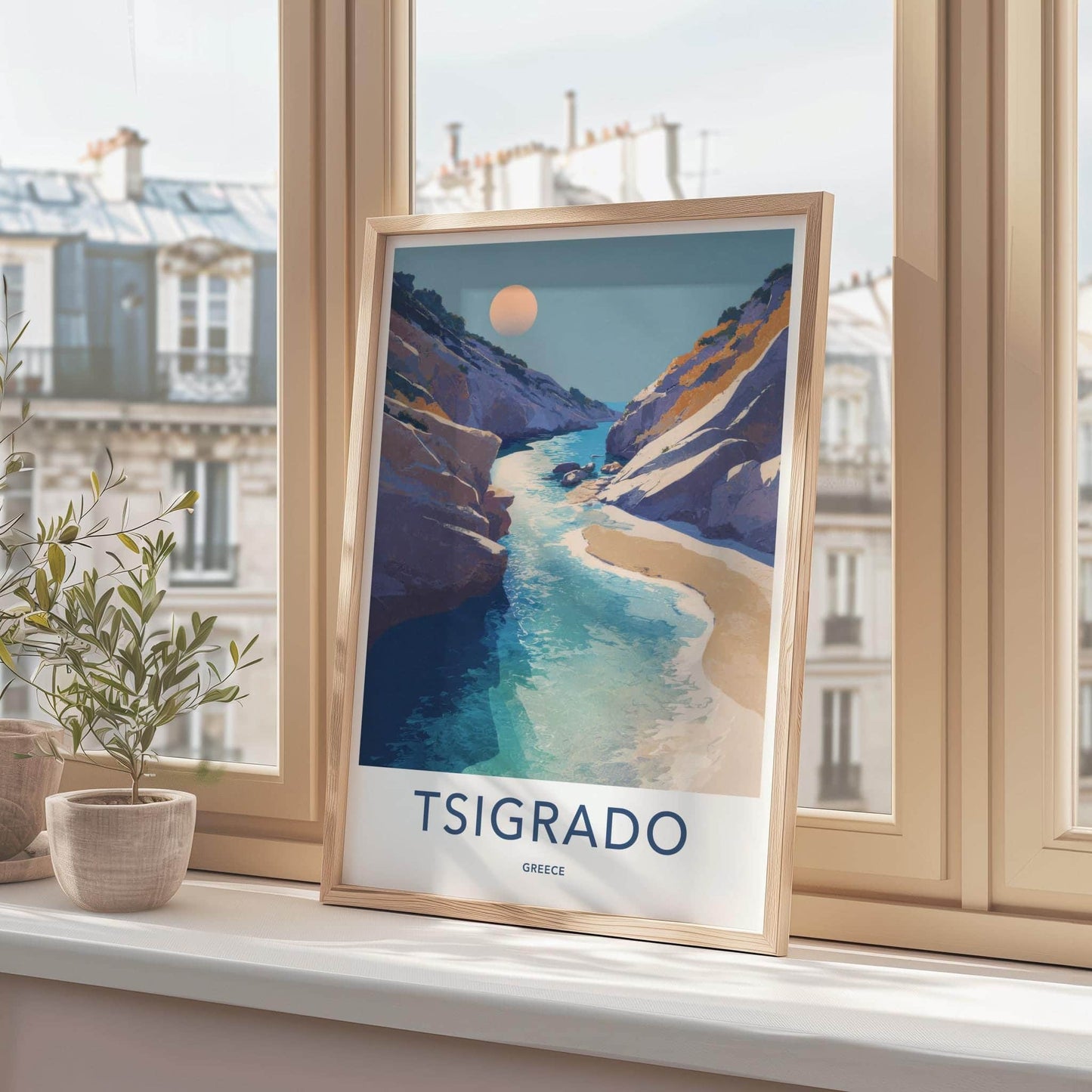 Tsigrado Poster - Greece Travel Art - Clear Water Canyon Home Decor