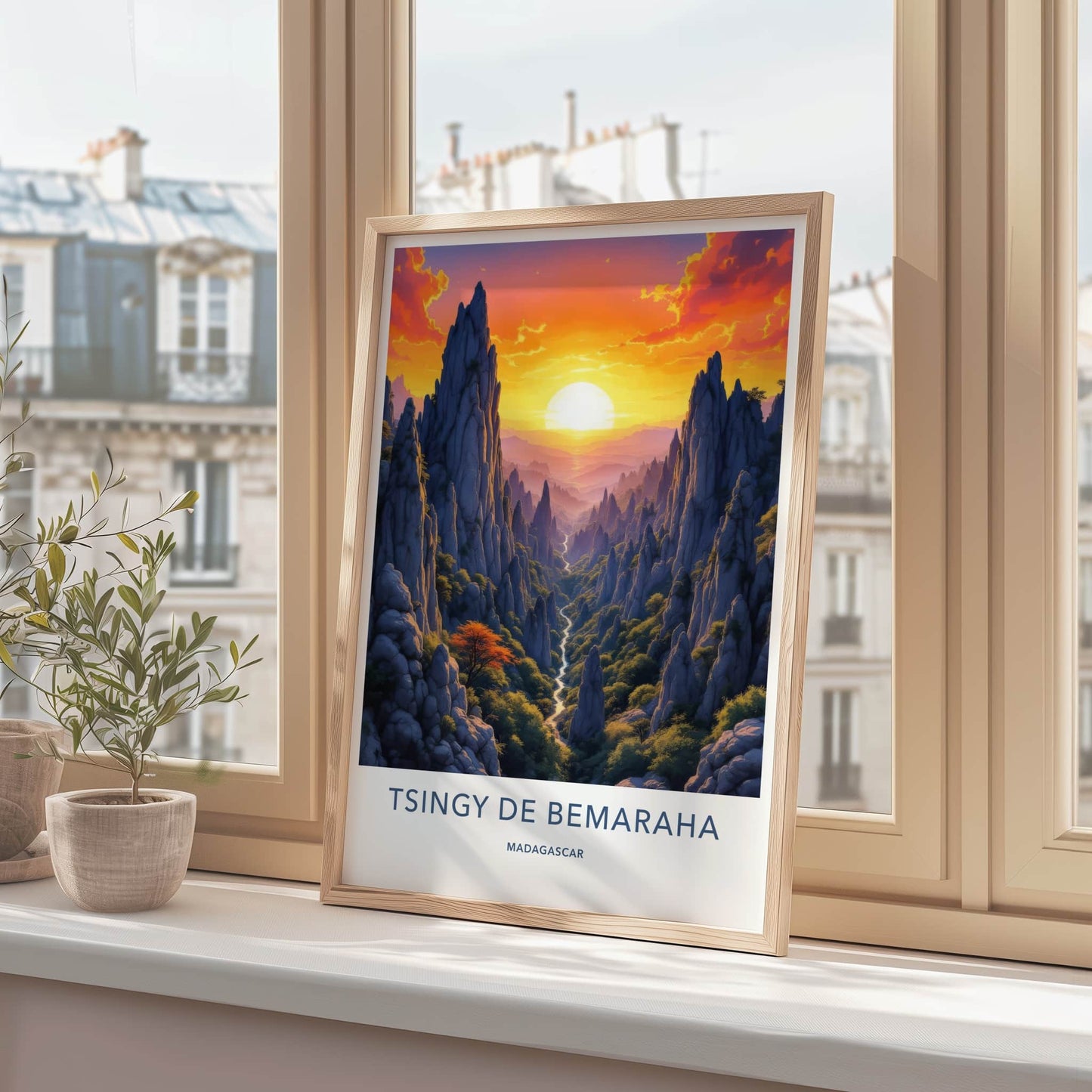 Tsingy De Bemaraha Poster - Madagascar Fine Art - Dramatic Sunset Canyon Gift