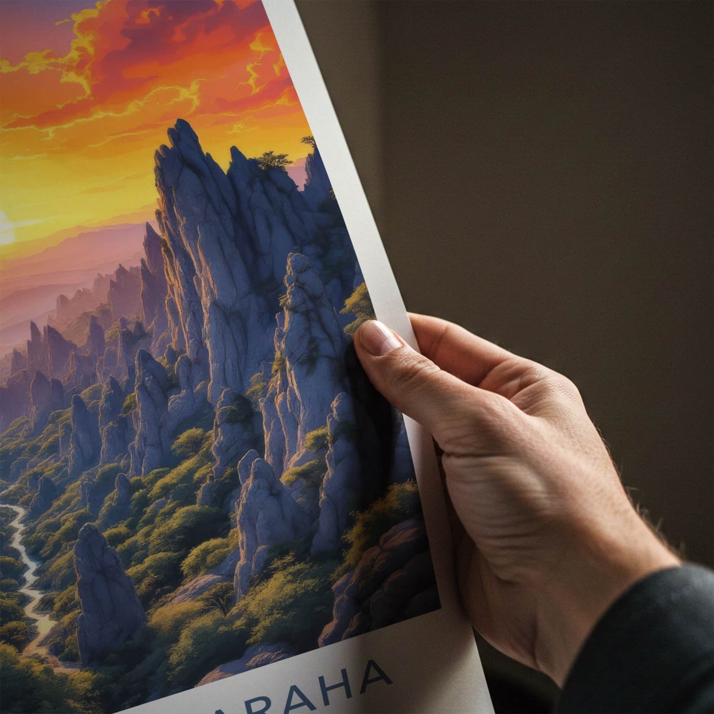 Tsingy De Bemaraha Poster - Madagascar Fine Art - Dramatic Sunset Canyon Gift