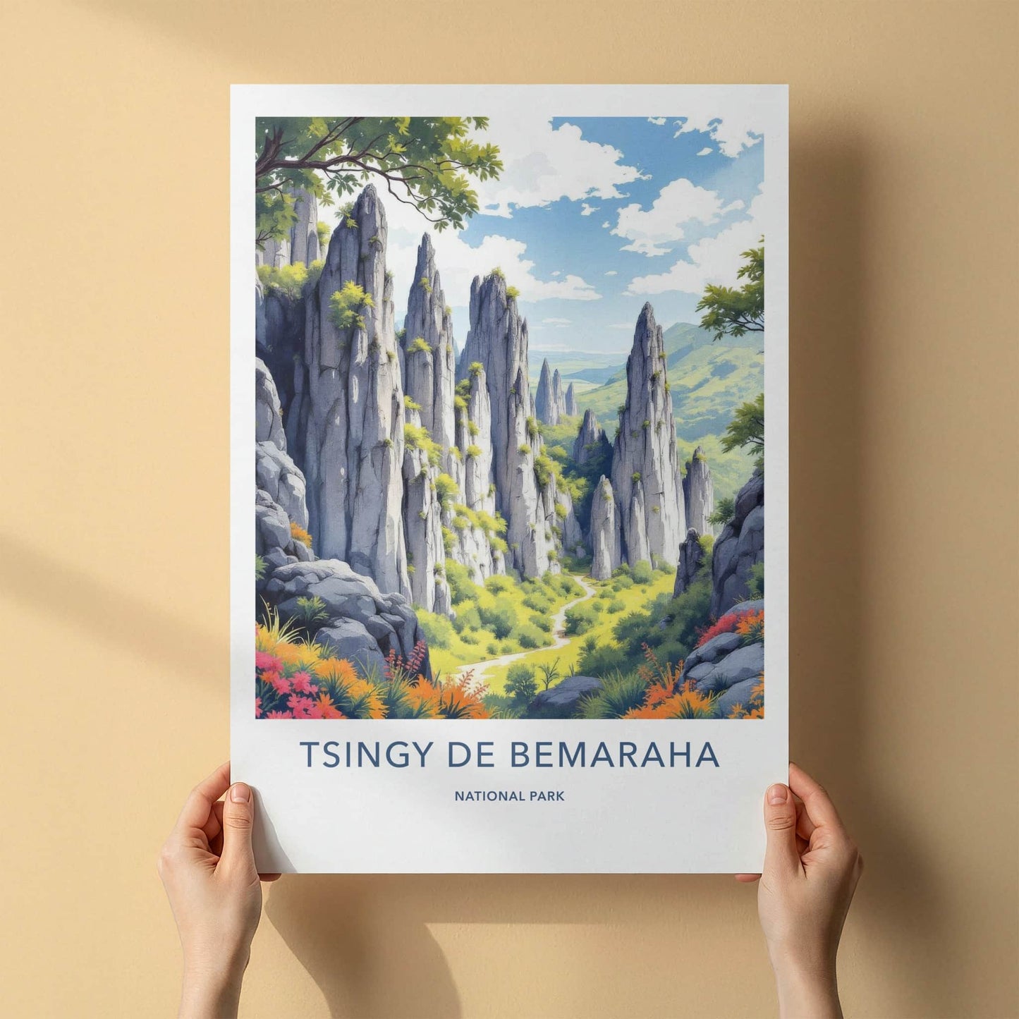 Tsingy De Bemaraha Poster - Madagascar Wall Art - Towering Karst Landscape Gift