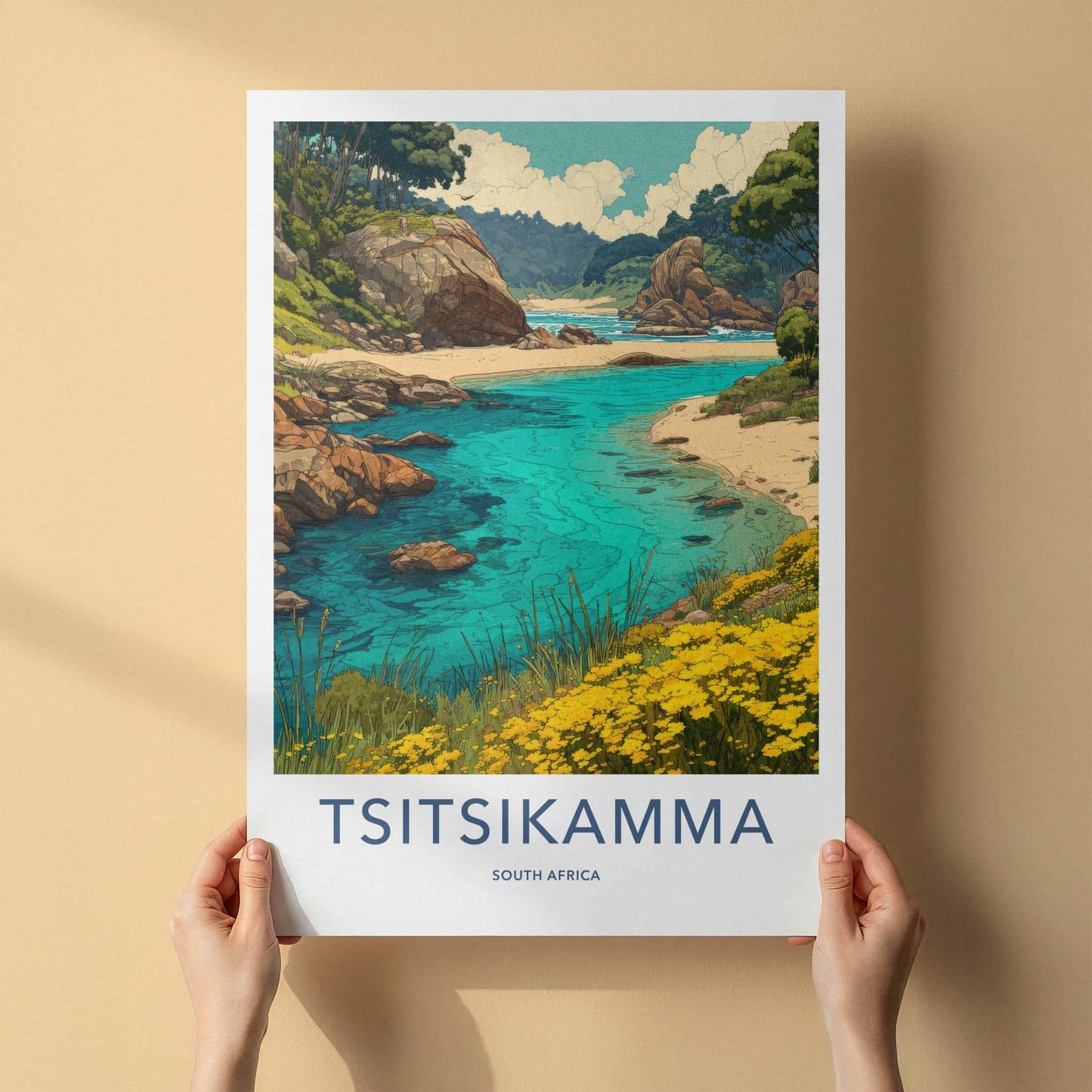 Tsitsikamma Poster - South Africa Travel Art - Clear Water Rocky Shore Home Decor