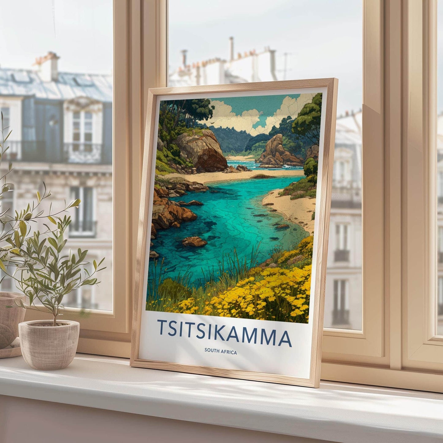 Tsitsikamma Poster - South Africa Travel Art - Clear Water Rocky Shore Home Decor