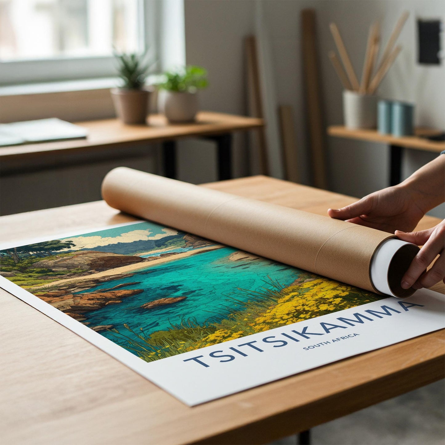 Tsitsikamma Poster - South Africa Travel Art - Clear Water Rocky Shore Home Decor