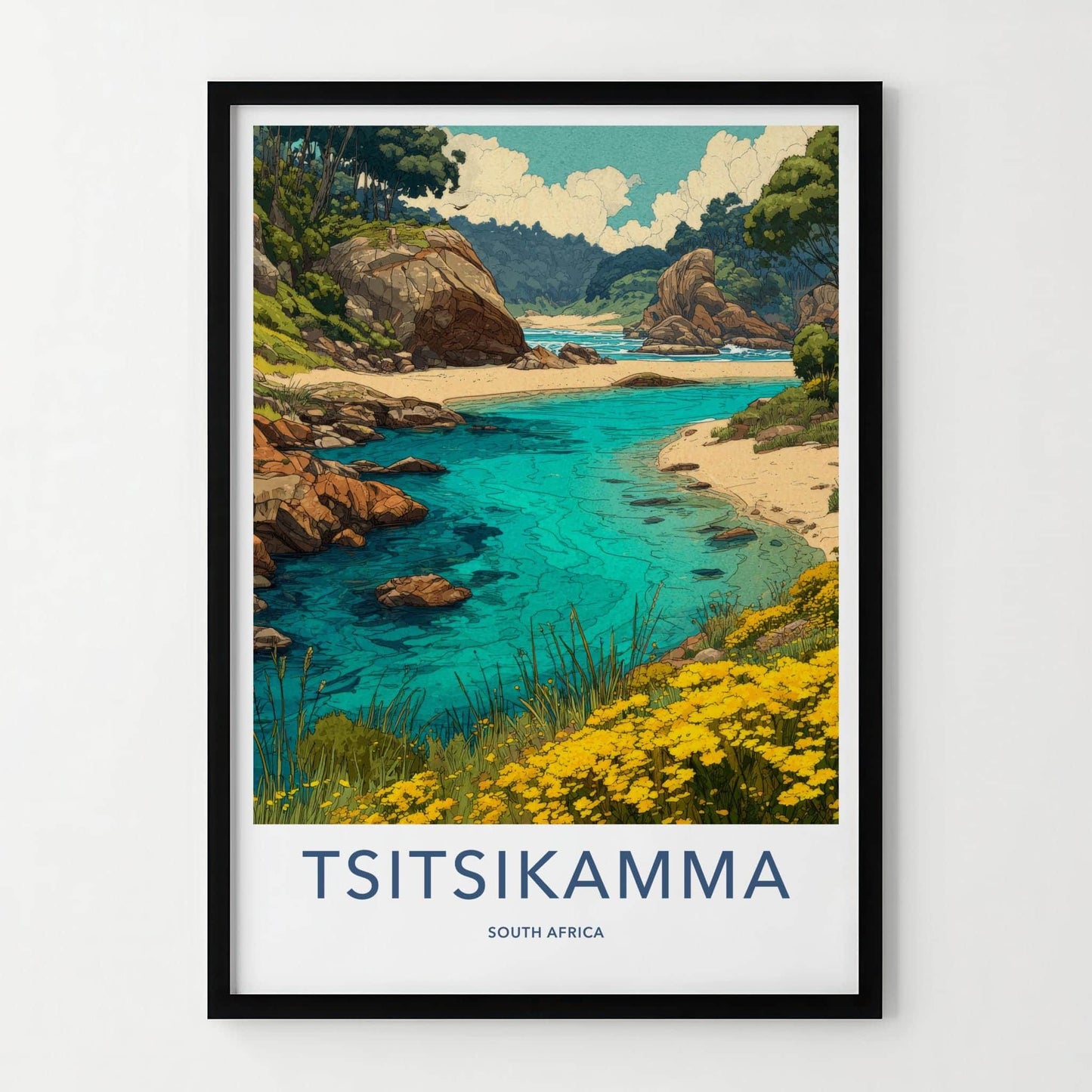 Tsitsikamma Poster - South Africa Travel Art - Clear Water Rocky Shore Home Decor