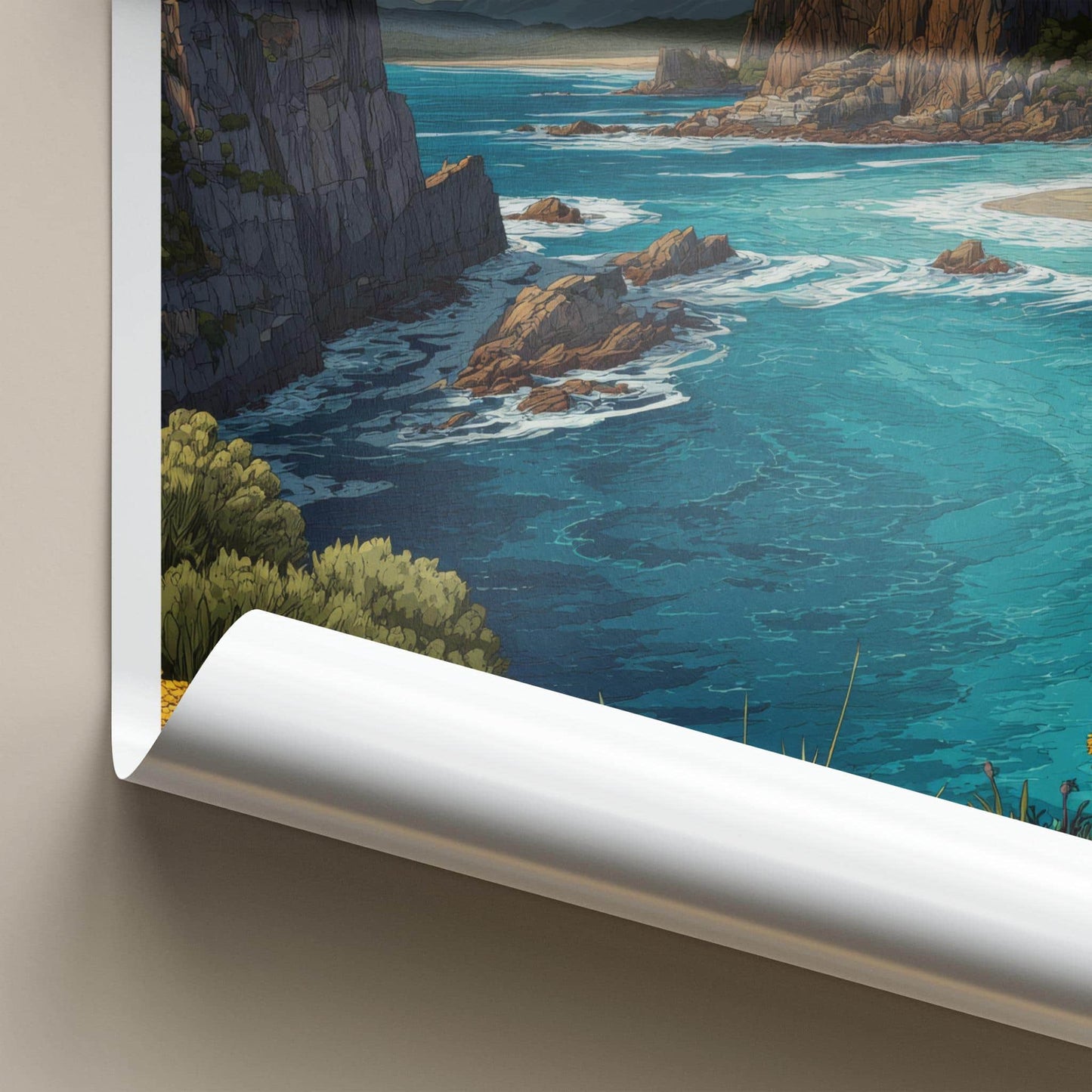 Tsitsikamma Poster - South Africa Travel Art - Golden Flowers Coast Home Decor