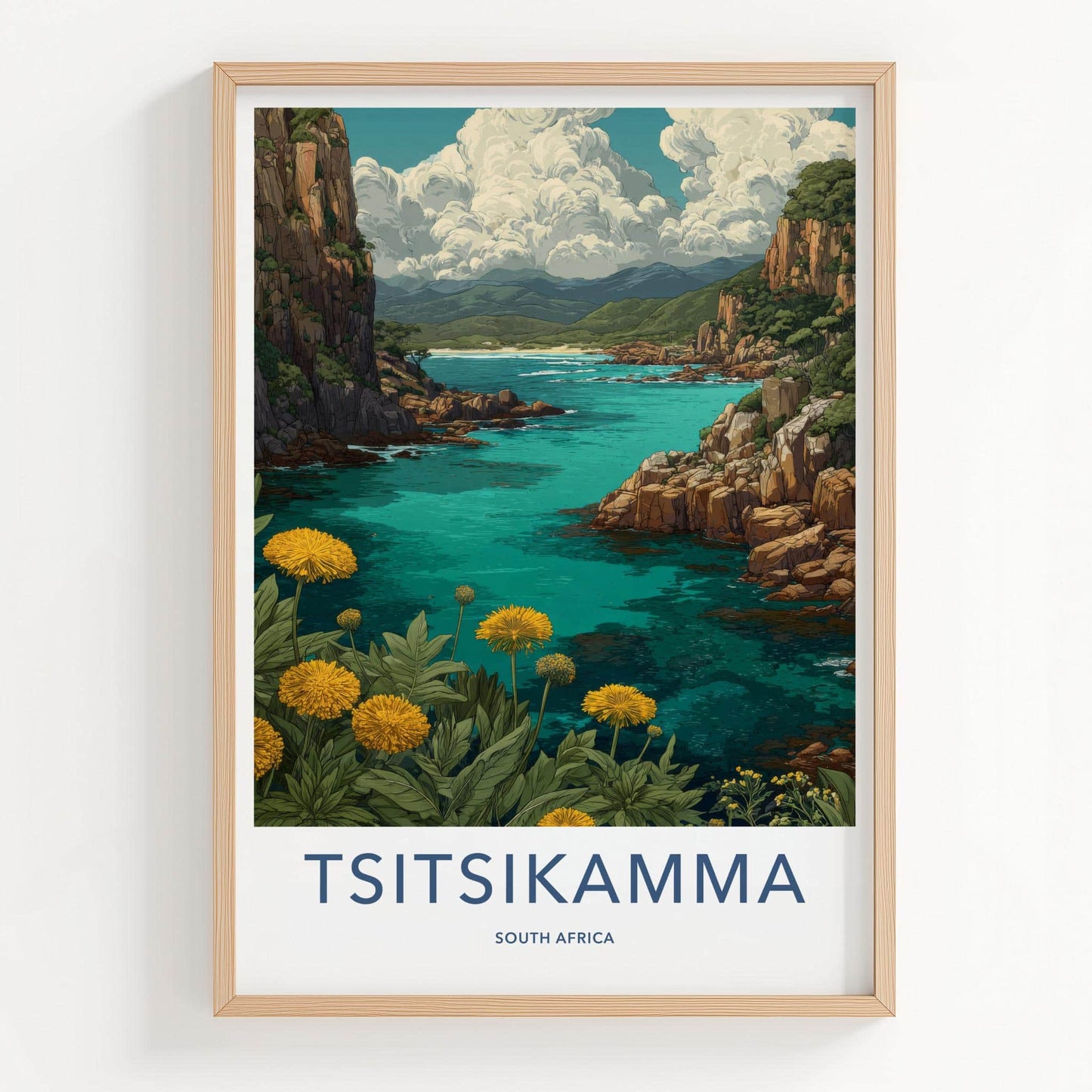 Tsitsikamma Poster - South Africa Travel Art - Turquoise Water Cliffs Home Decor