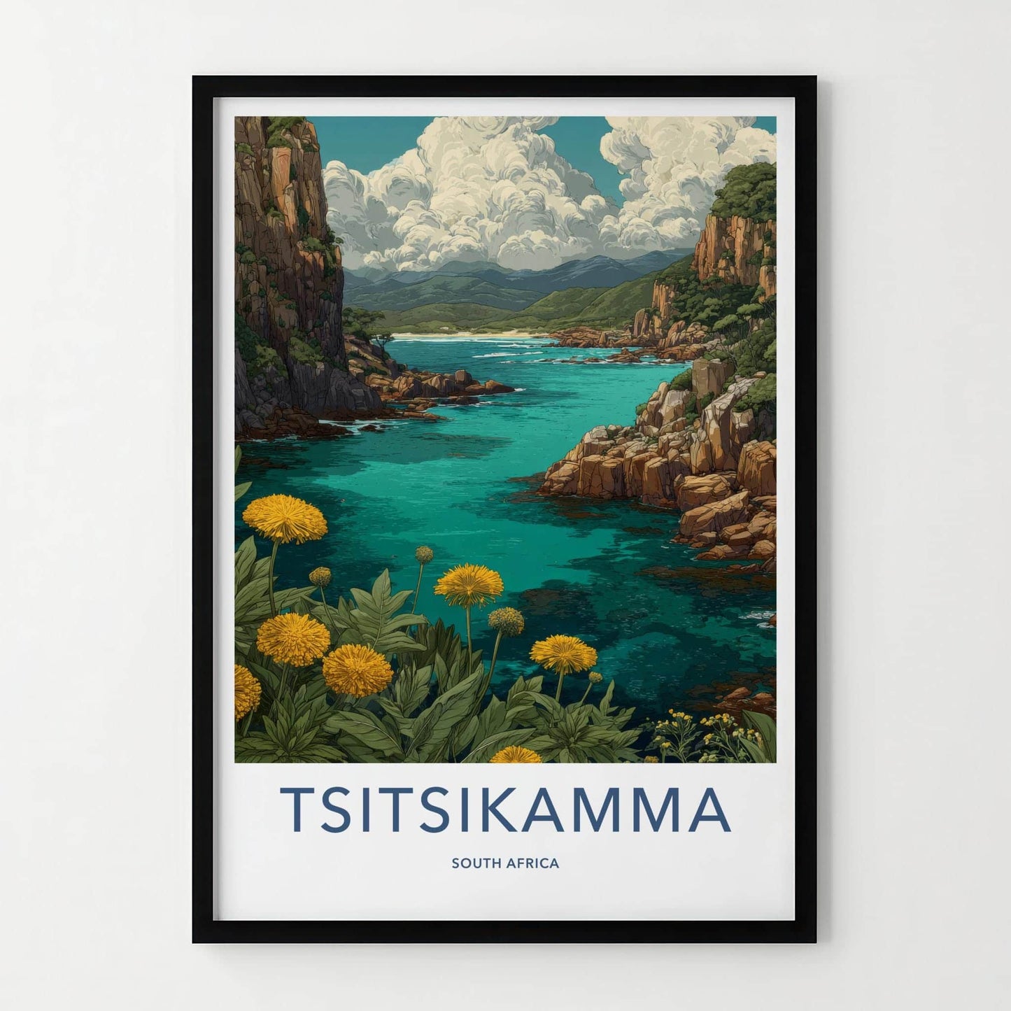 Tsitsikamma Poster - South Africa Travel Art - Turquoise Water Cliffs Home Decor