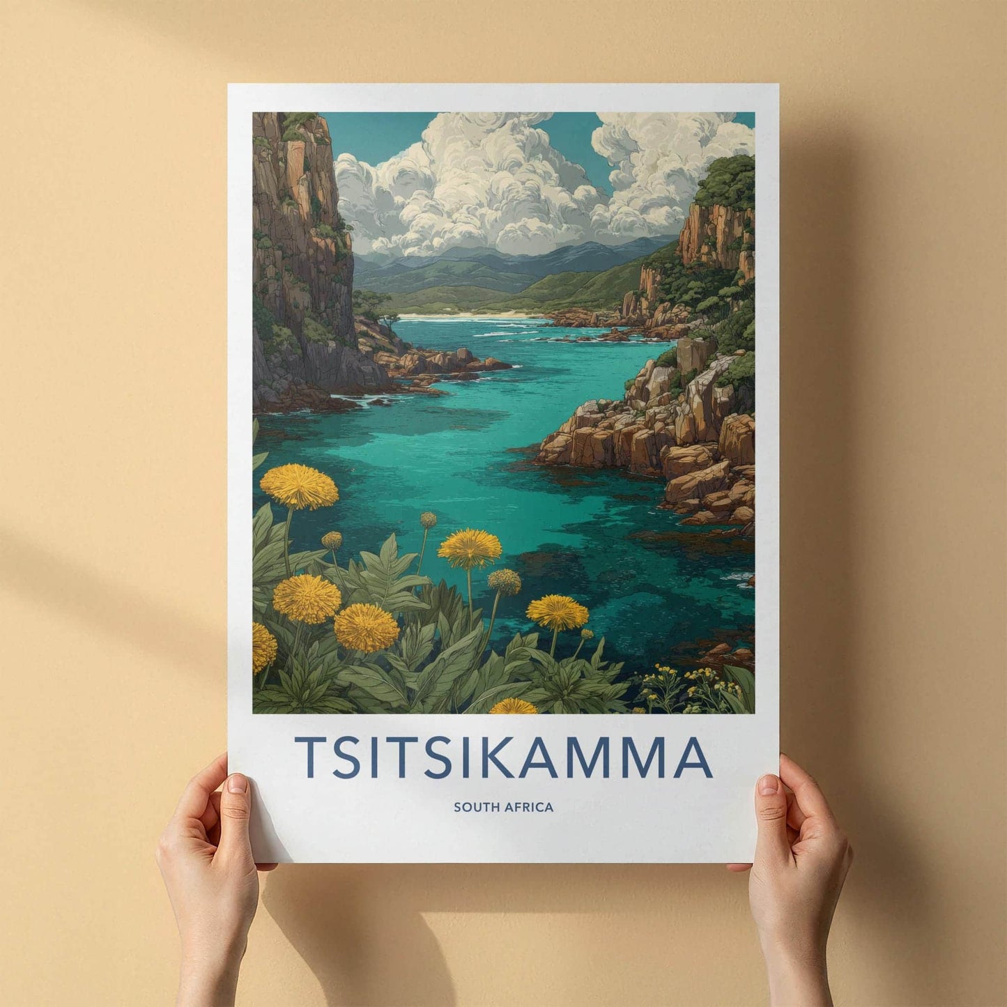Tsitsikamma Poster - South Africa Travel Art - Turquoise Water Cliffs Home Decor