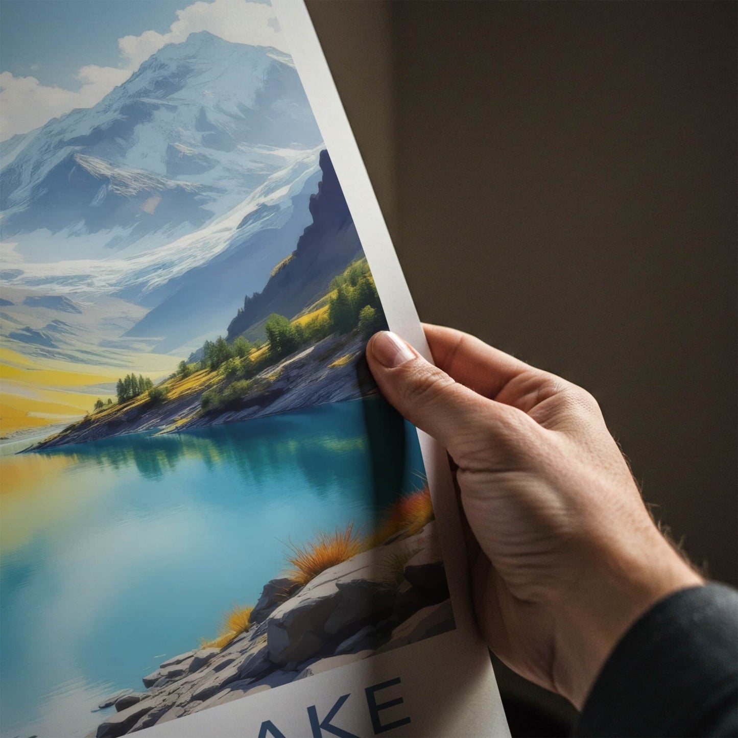 Tsomgo Lake Poster - India Art Print - Sikkim Vibrant Mountain Lake Home Decor