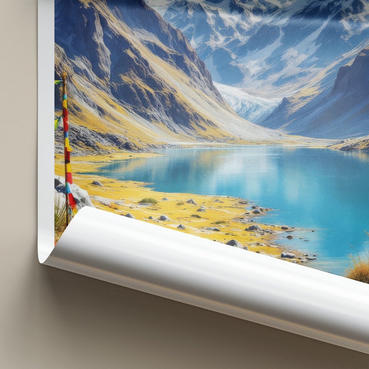 Tsomgo Lake Poster - India Travel Art - Sikkim Glacial Lake Home Decor