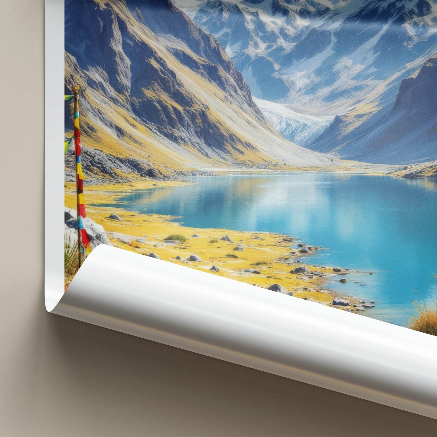 Tsomgo Lake Poster - India Travel Art - Sikkim Glacial Lake Home Decor