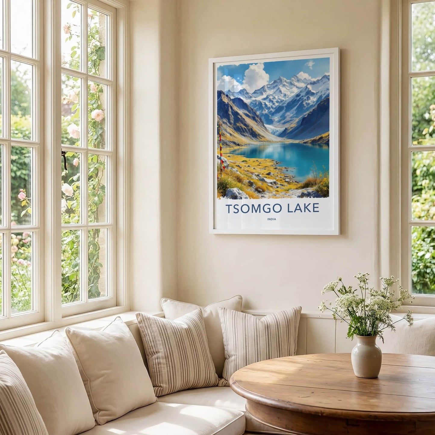 Tsomgo Lake Poster - India Travel Art - Sikkim Glacial Lake Home Decor