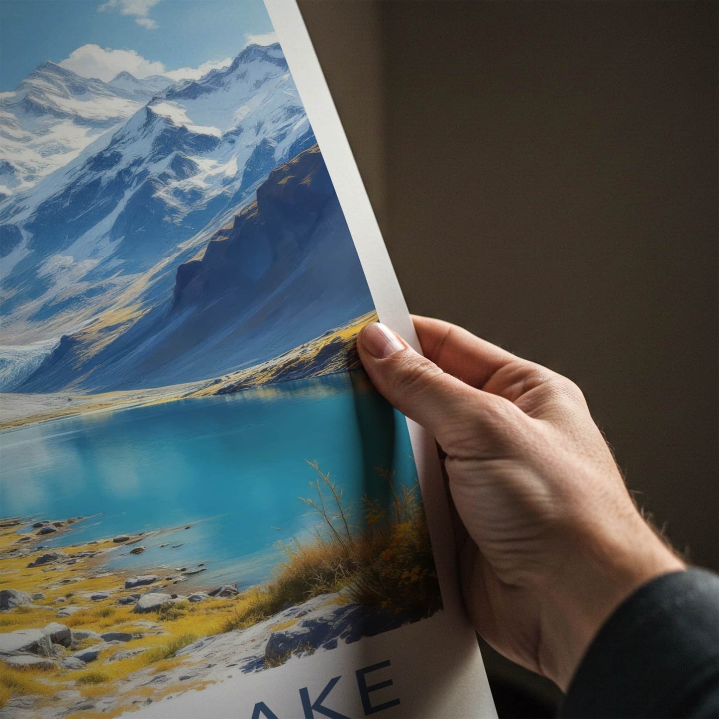 Tsomgo Lake Poster - India Travel Art - Sikkim Glacial Lake Home Decor