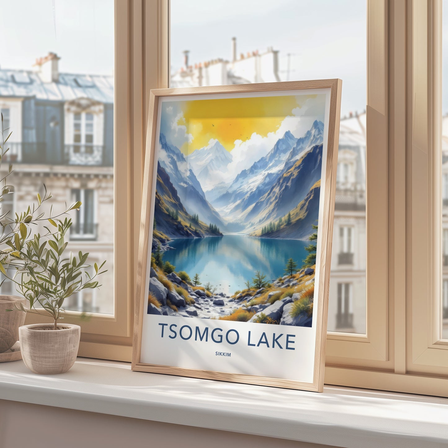 Tsomgo Lake Poster - India Travel Art - Sikkim Serene Mountain Vista Gallery Art