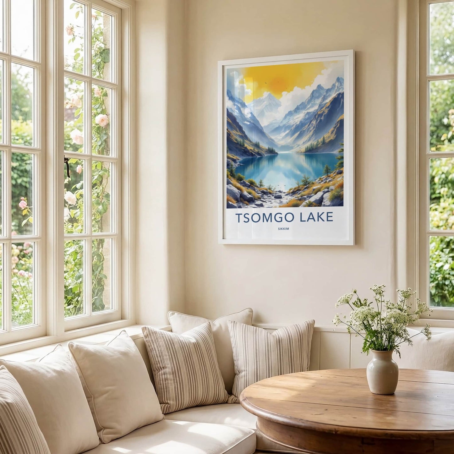 Tsomgo Lake Poster - India Travel Art - Sikkim Serene Mountain Vista Gallery Art