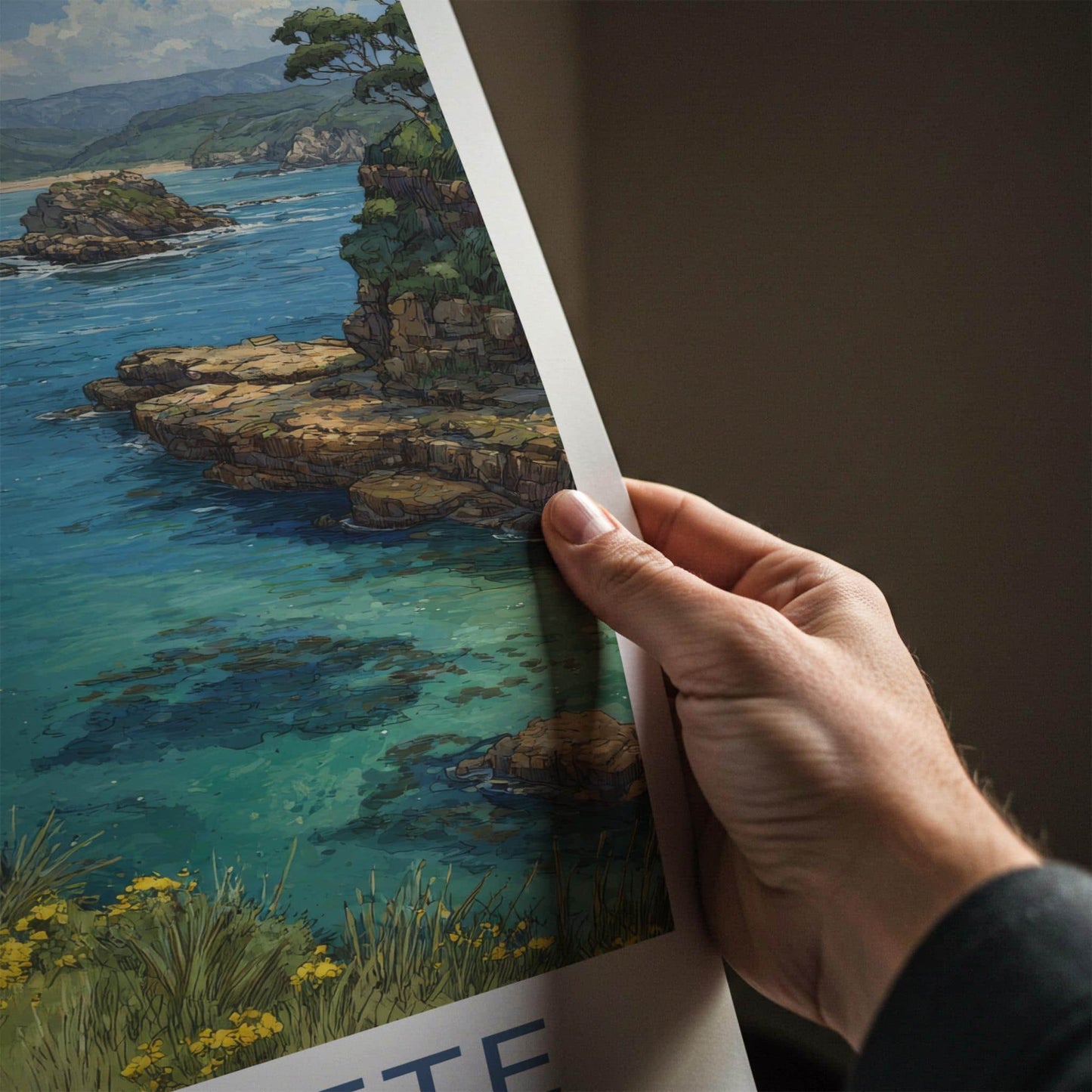 Tuinroete Poster - South Africa Art Print - Turquoise Water Cliffs Gift