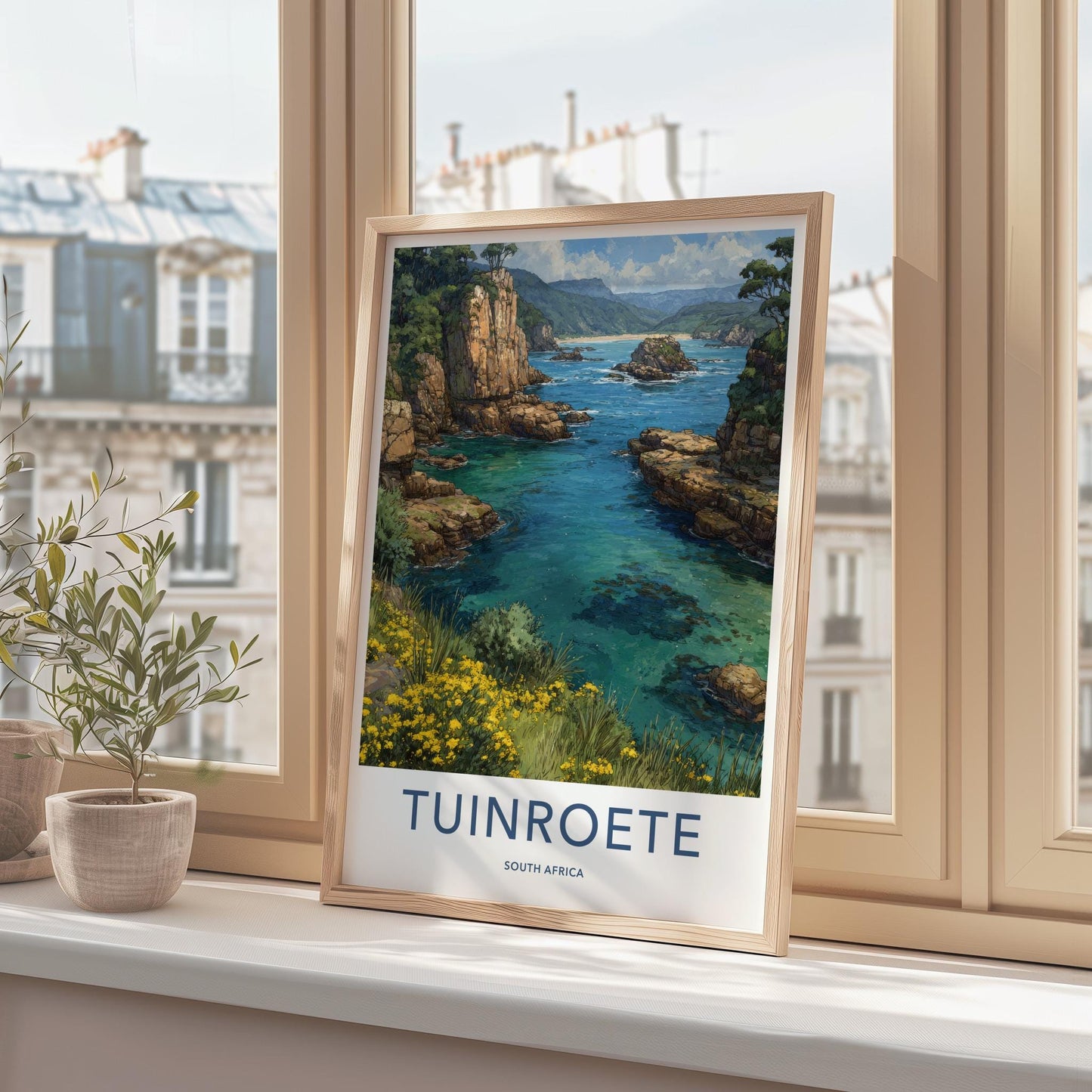 Tuinroete Poster - South Africa Art Print - Turquoise Water Cliffs Gift