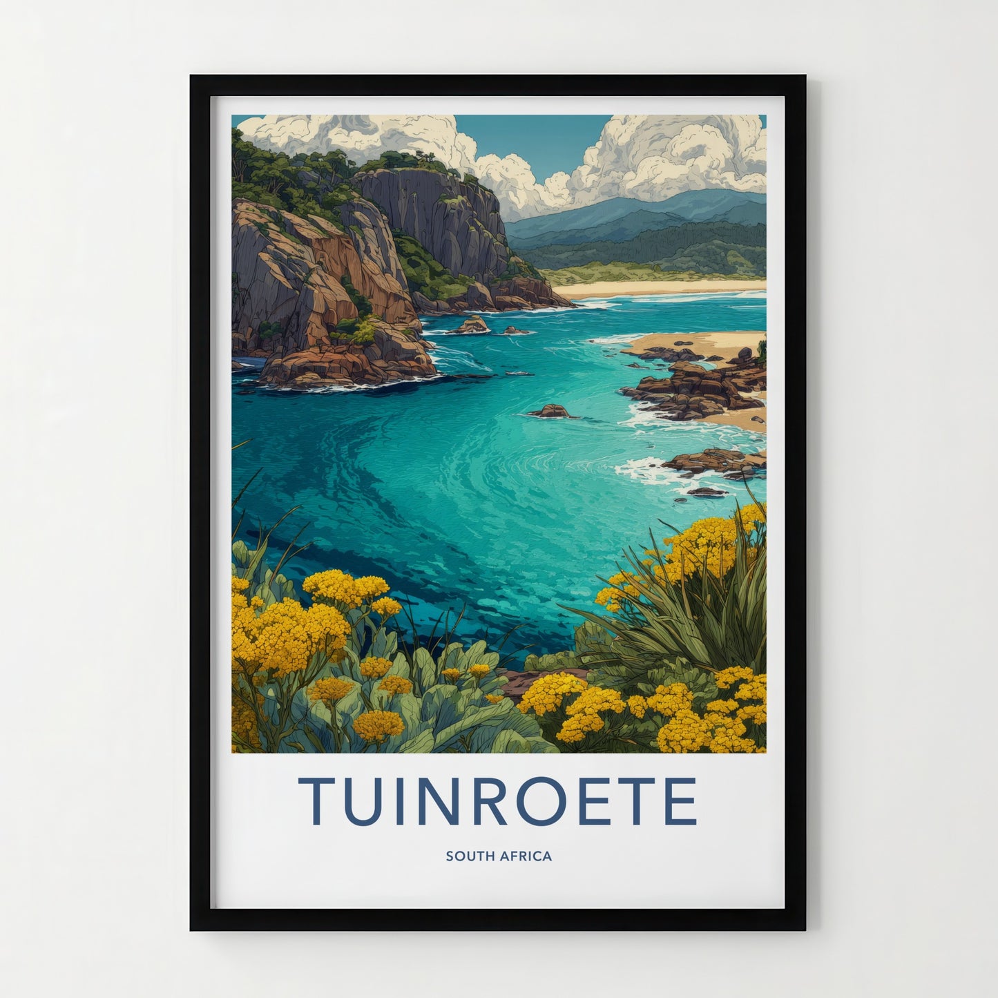 Tuinroete Poster - South Africa Travel Art - Rocky Shoreline Home Decor