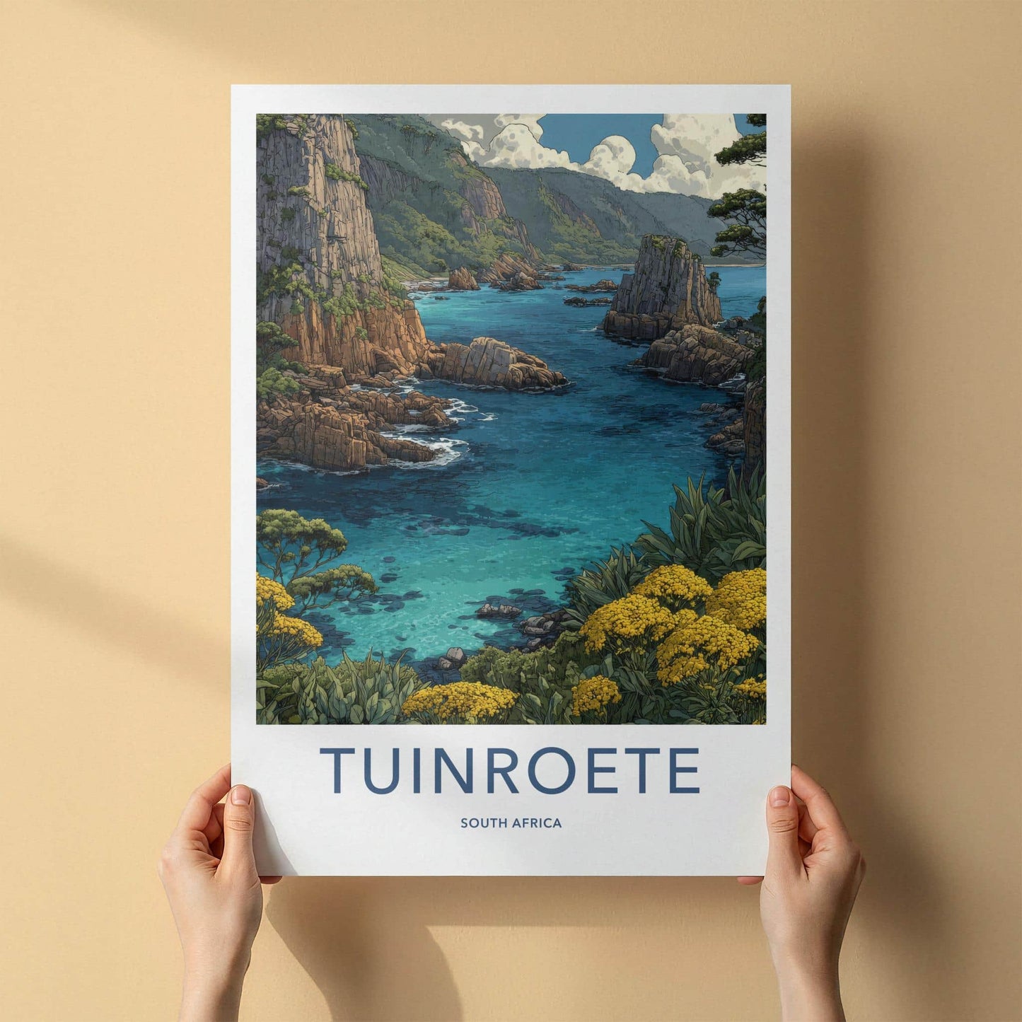 Tuinroete Poster - South Africa Travel Art - Turquoise Bay Cliffs Home Decor