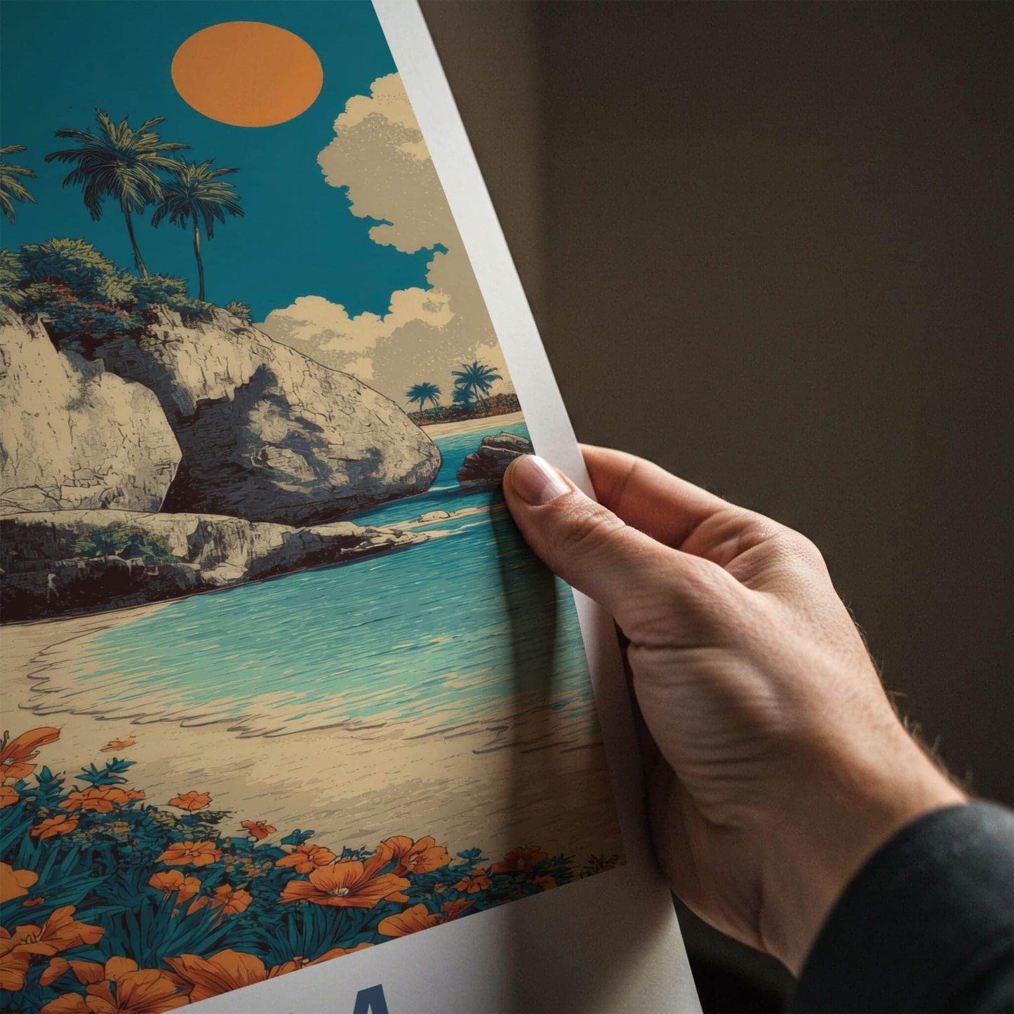 Tulum Poster - Mexico Framed Art - Ancient Temple Coast Home Decor