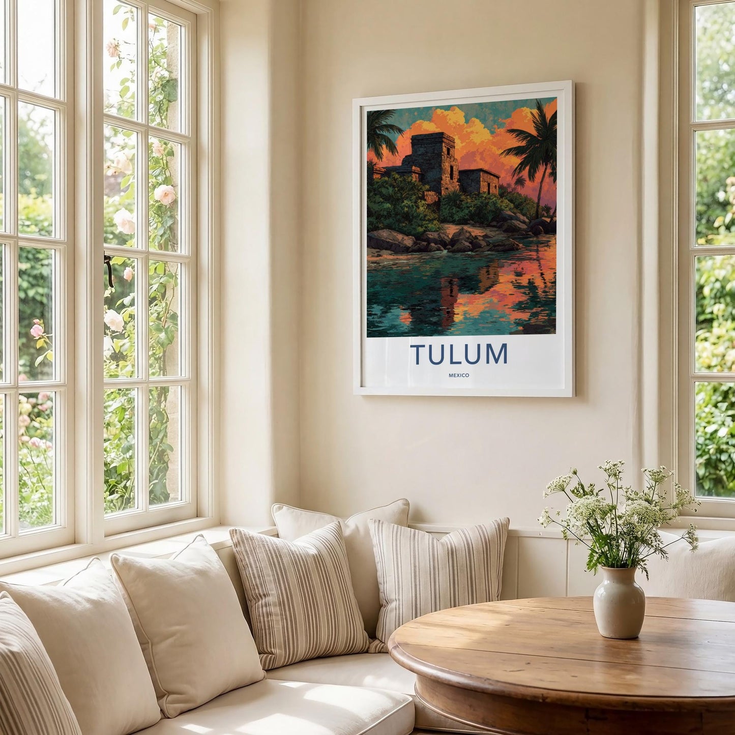 Tulum Poster - Mexico Travel Art - Ancient Coastal Ruins Home Decor