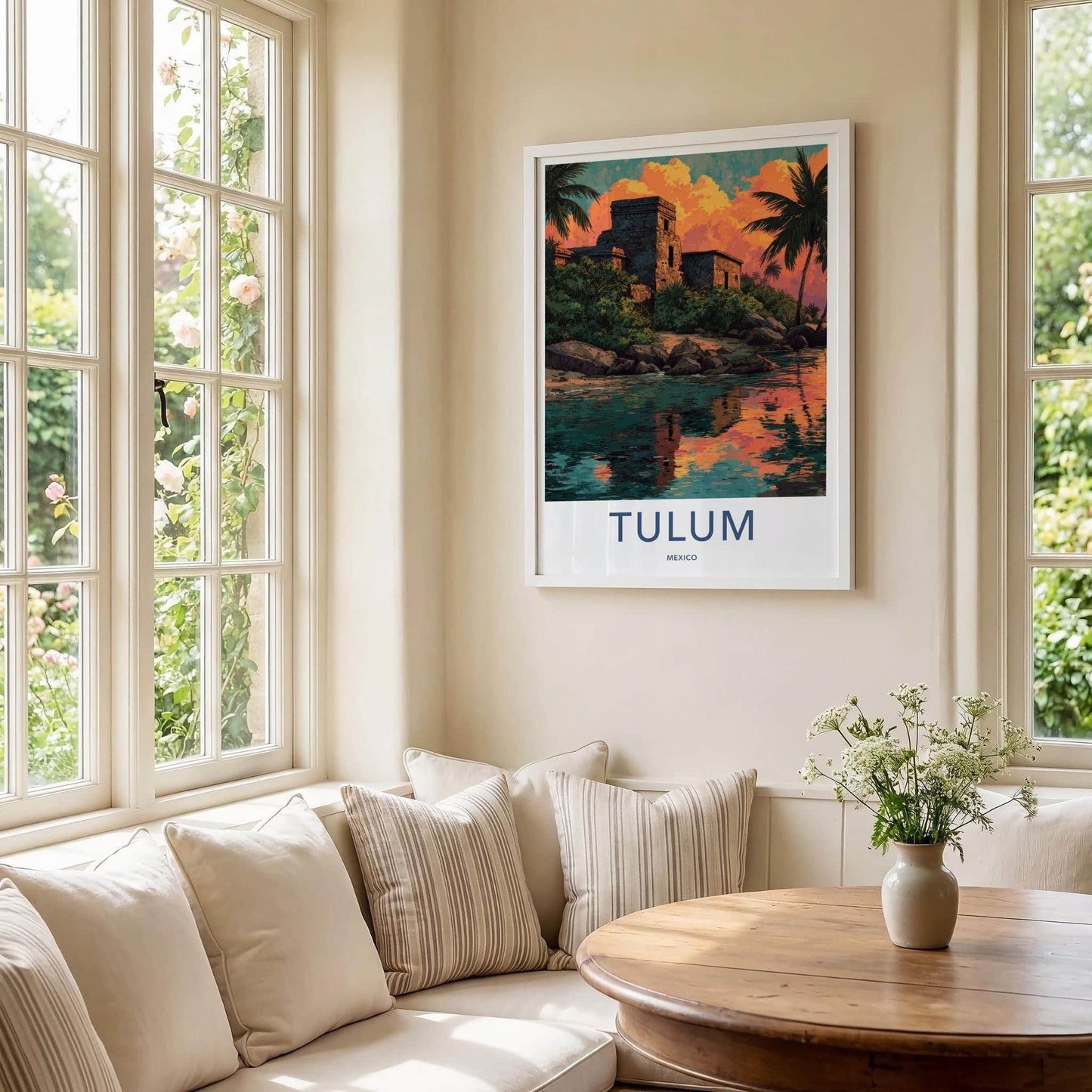 Tulum Poster - Mexico Travel Art - Ancient Coastal Ruins Home Decor